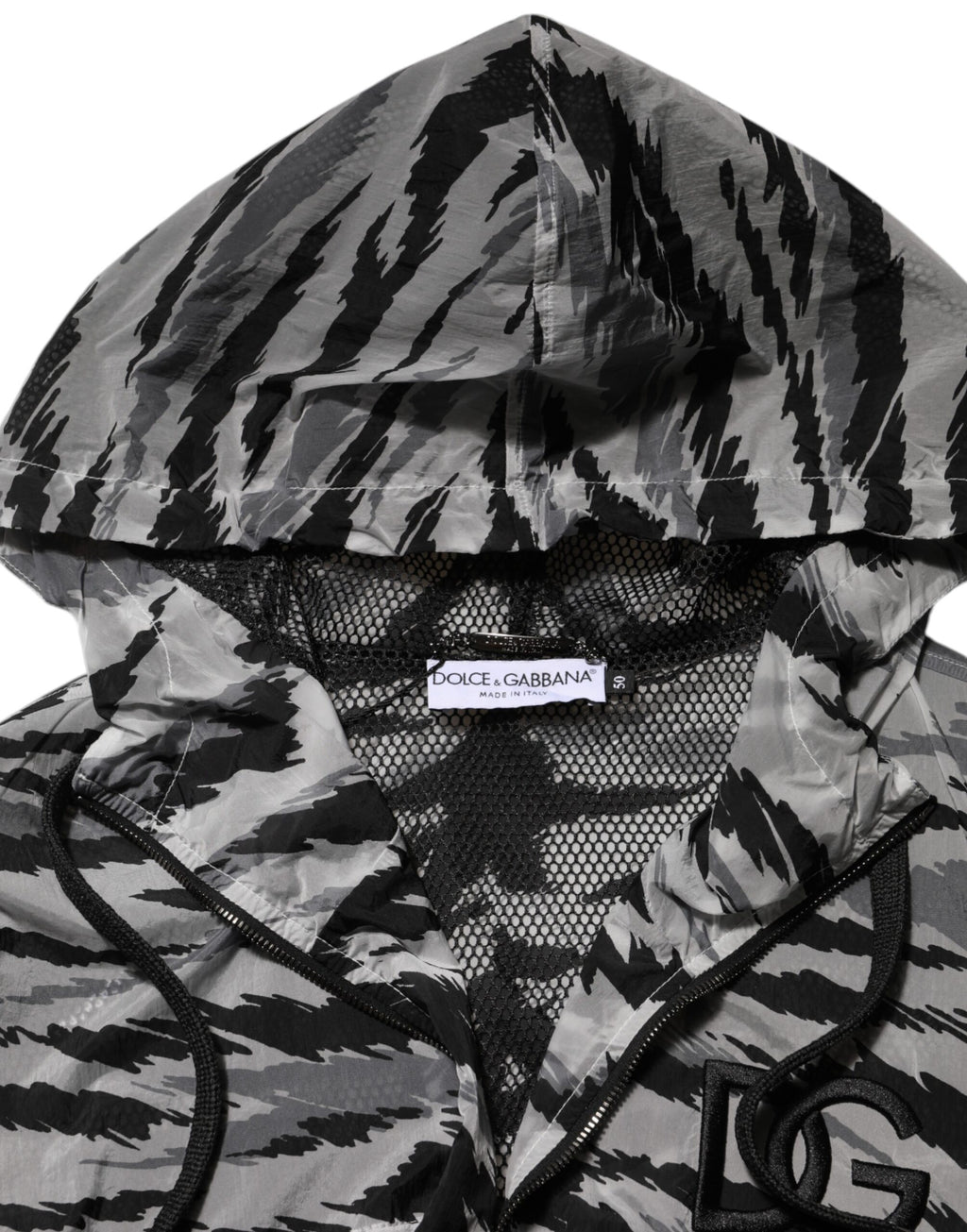 Dolce & Gabbana Gray Camouflage Hooded Sweatshirt Jacket