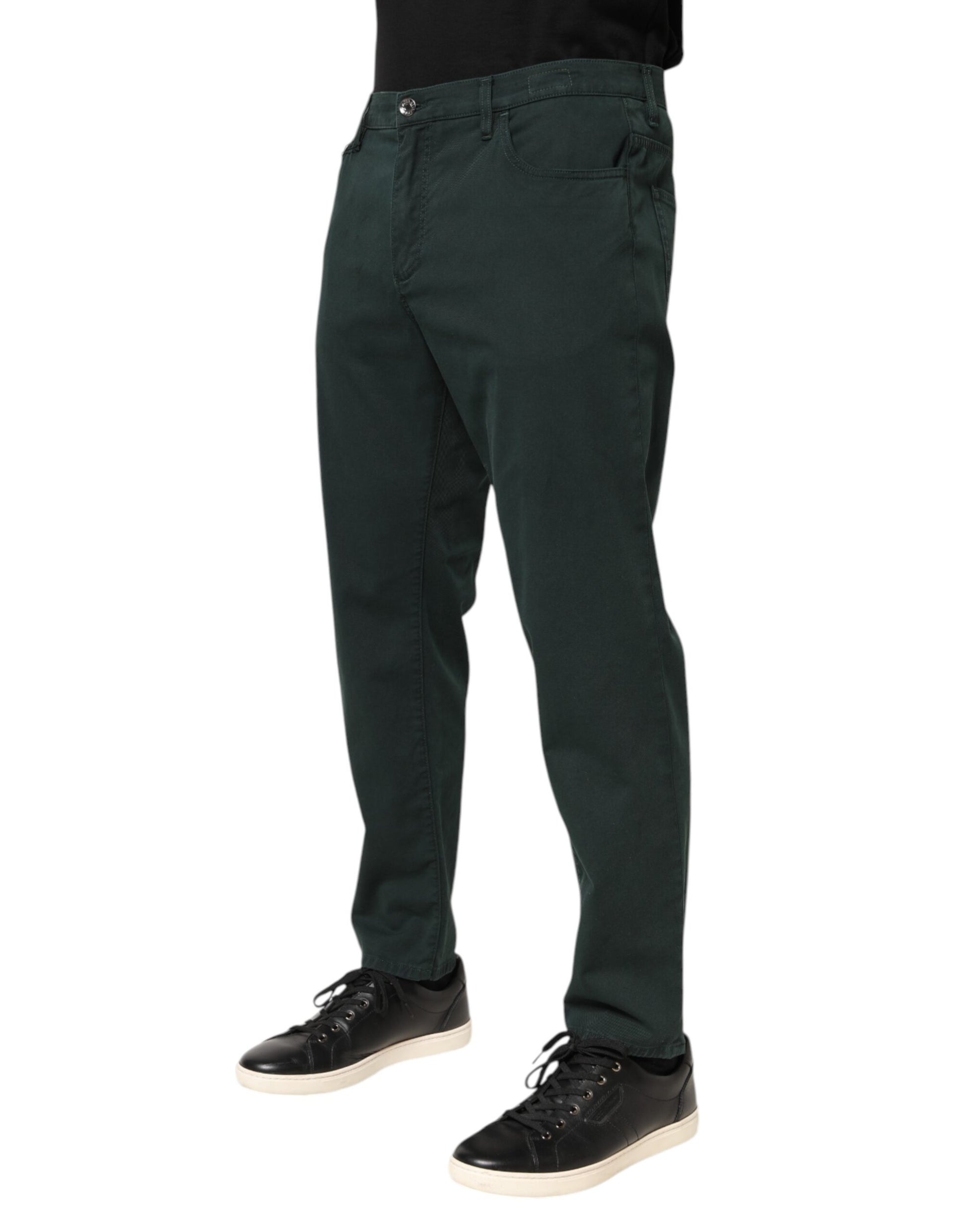 Dolce & Gabbana Green Cotton Stretch Men Loose Denim Jeans