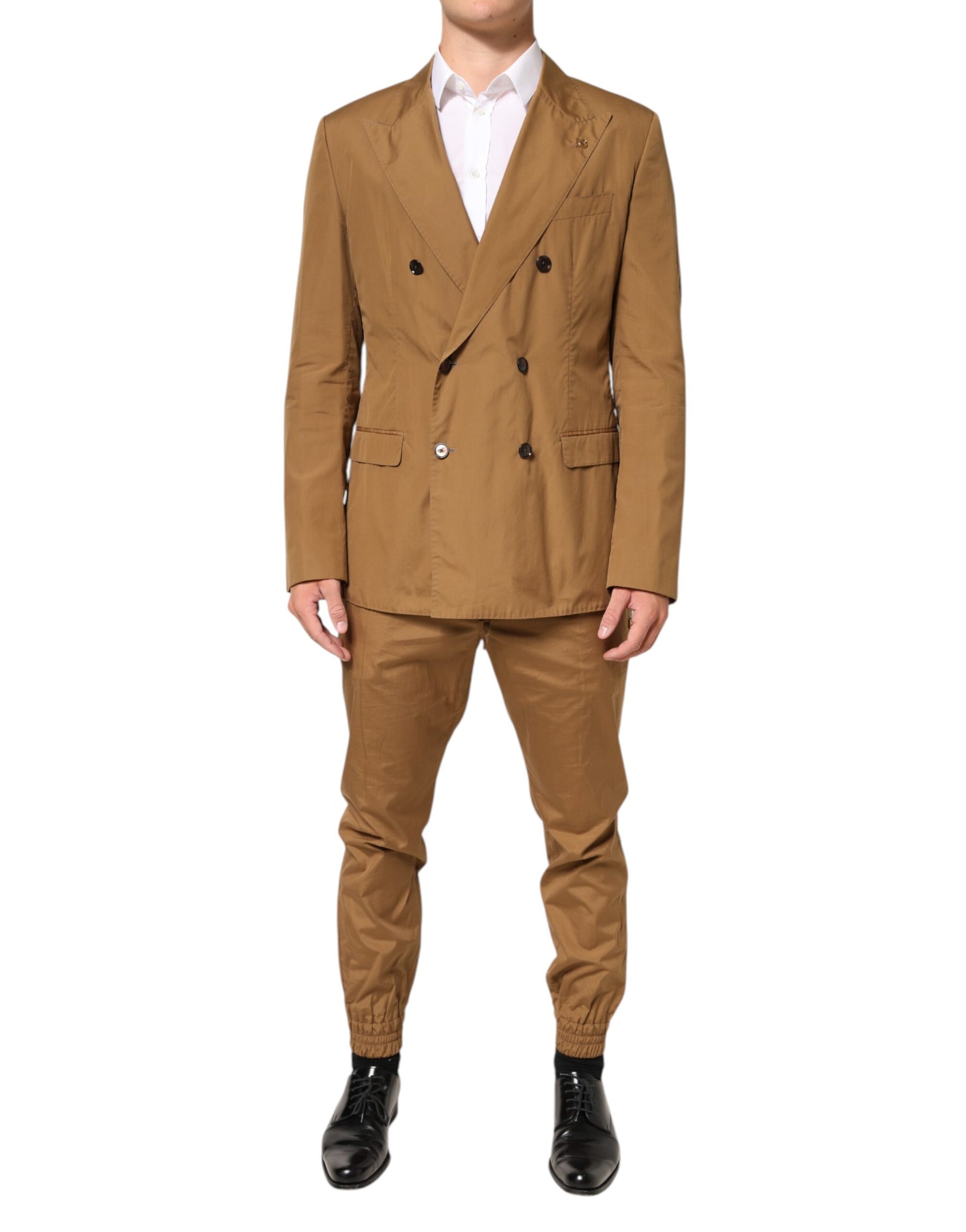 Dolce & Gabbana Brown TAORMINA Double-Breasted 2 Piece Suit