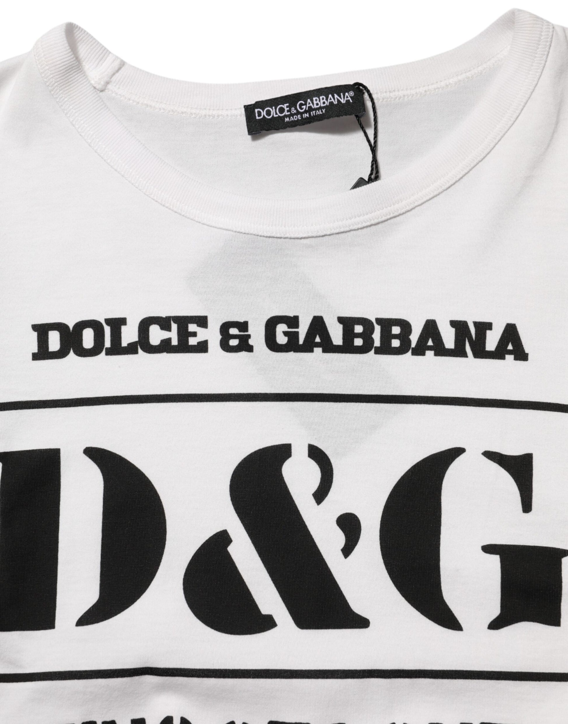 Dolce & Gabbana White Logo Camouflage Crew Neck Men T-shirt