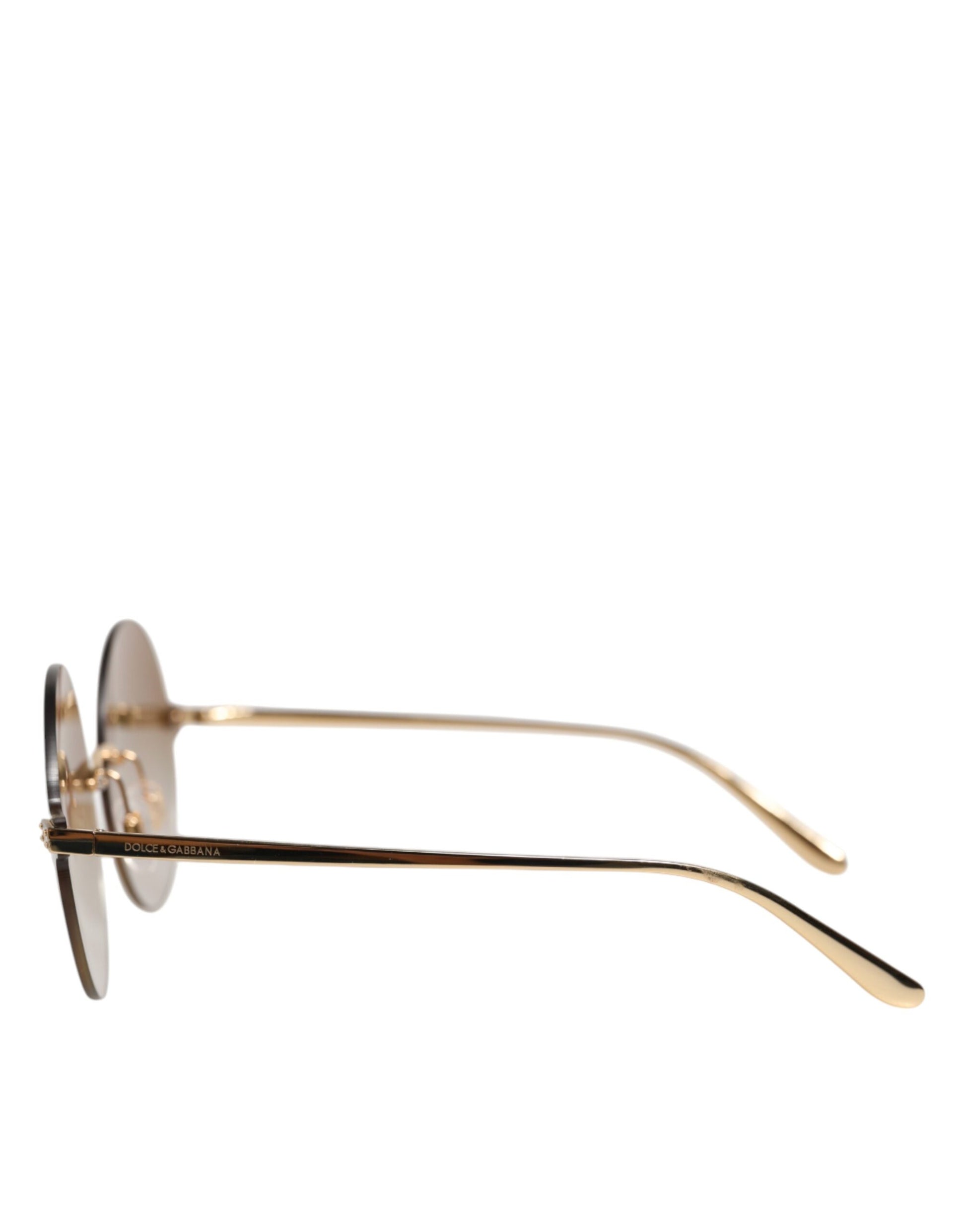 Dolce & Gabbana DG2228 Gold Plated Round Lenses Shades Eyewear Sunglasses