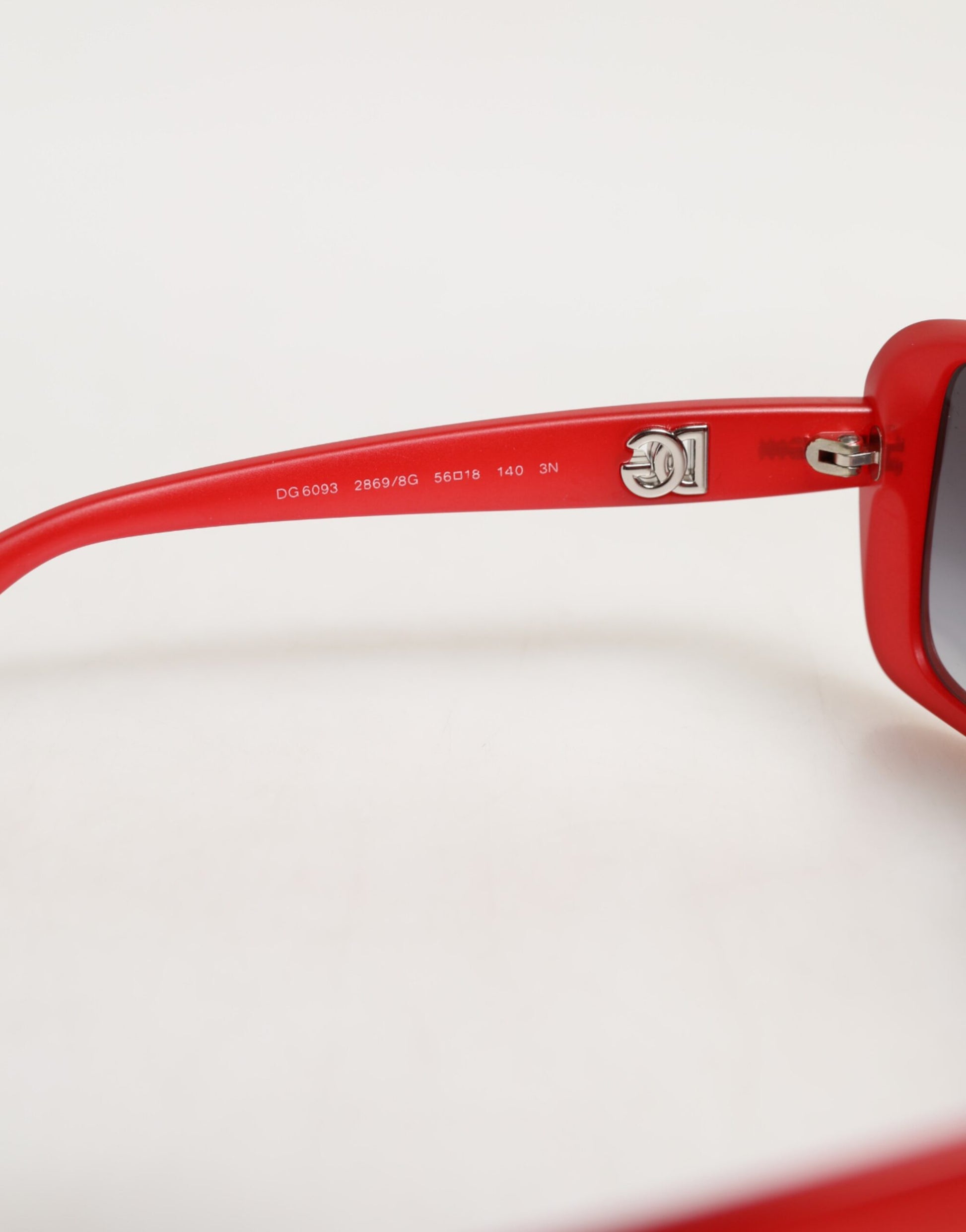Dolce & Gabbana DG6093 Red Rectangular Grey Graduated Lenses Sunglasses