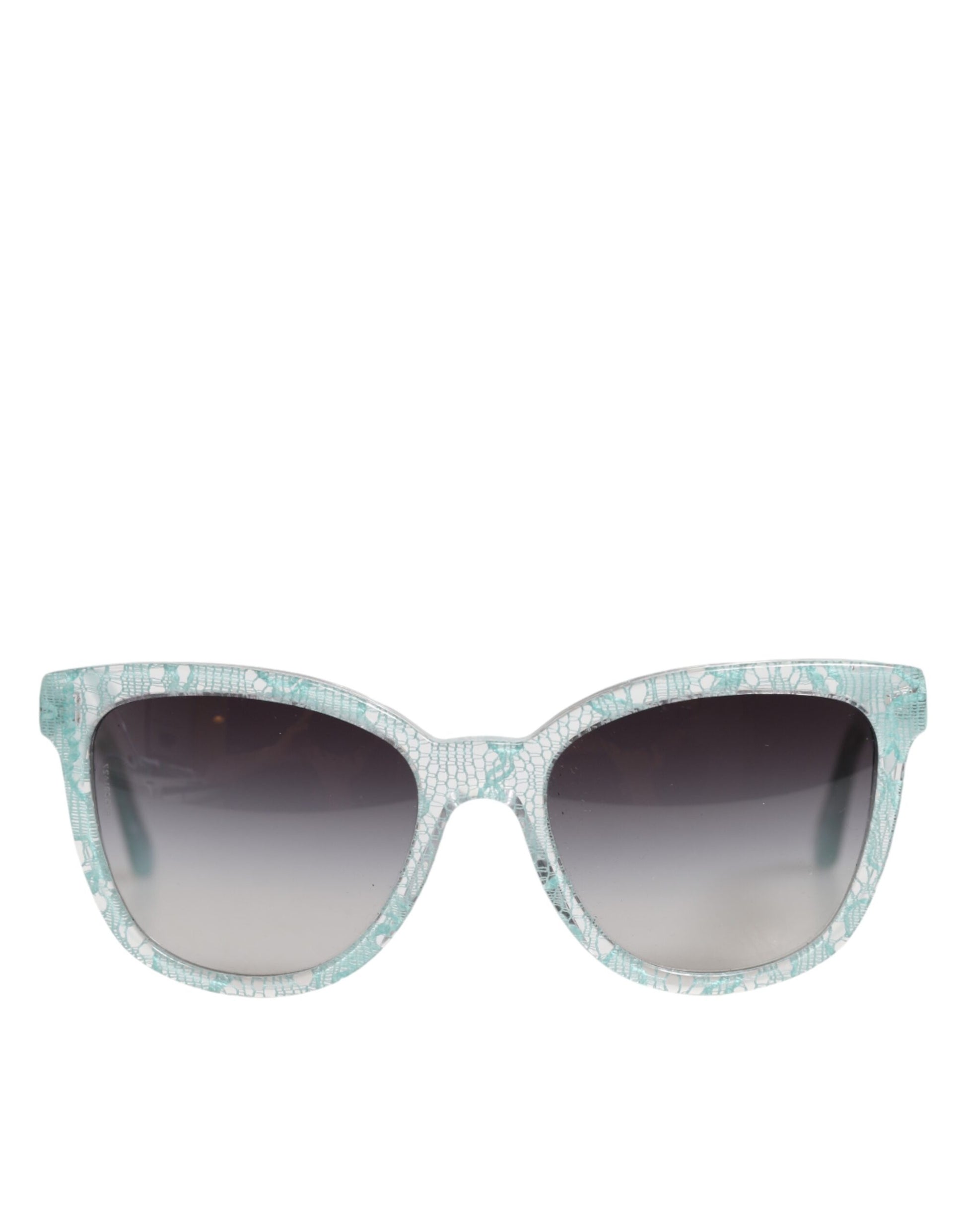 Dolce & Gabbana DG4190 Blue Lace Acetate Rectangle Shades Sunglasses