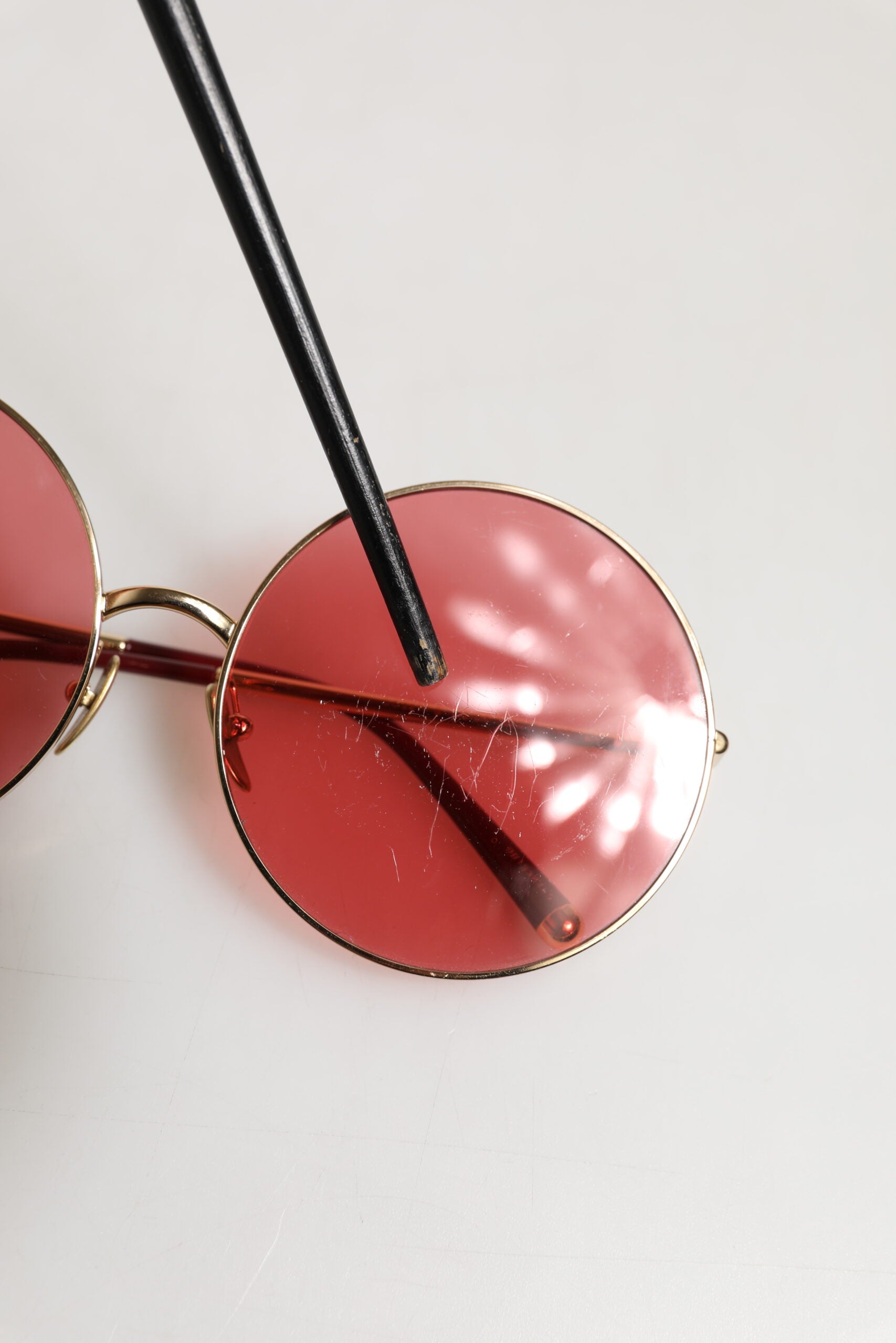 Dolce & Gabbana Pink Gold Metal Round Shades Eyewear Sunglasses