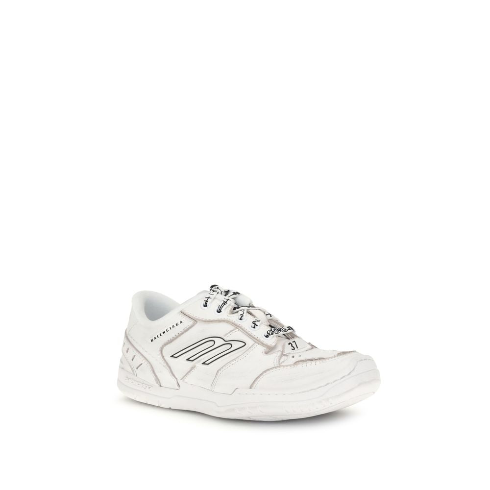 Balenciaga White Calf Leather Bos Taurus Athletic Sneakers