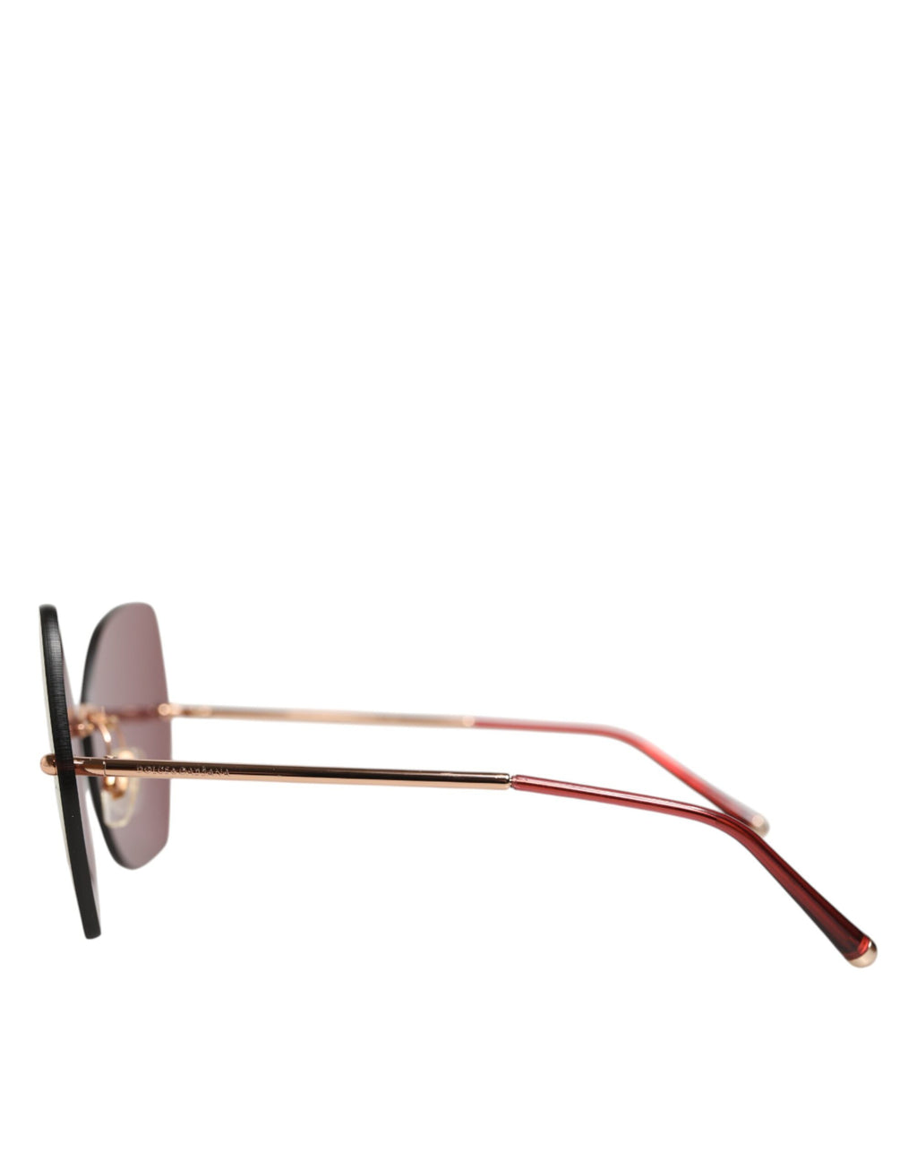 Dolce & Gabbana Lucia Gold Metal Cat Eye Red Lenses Sunglasses