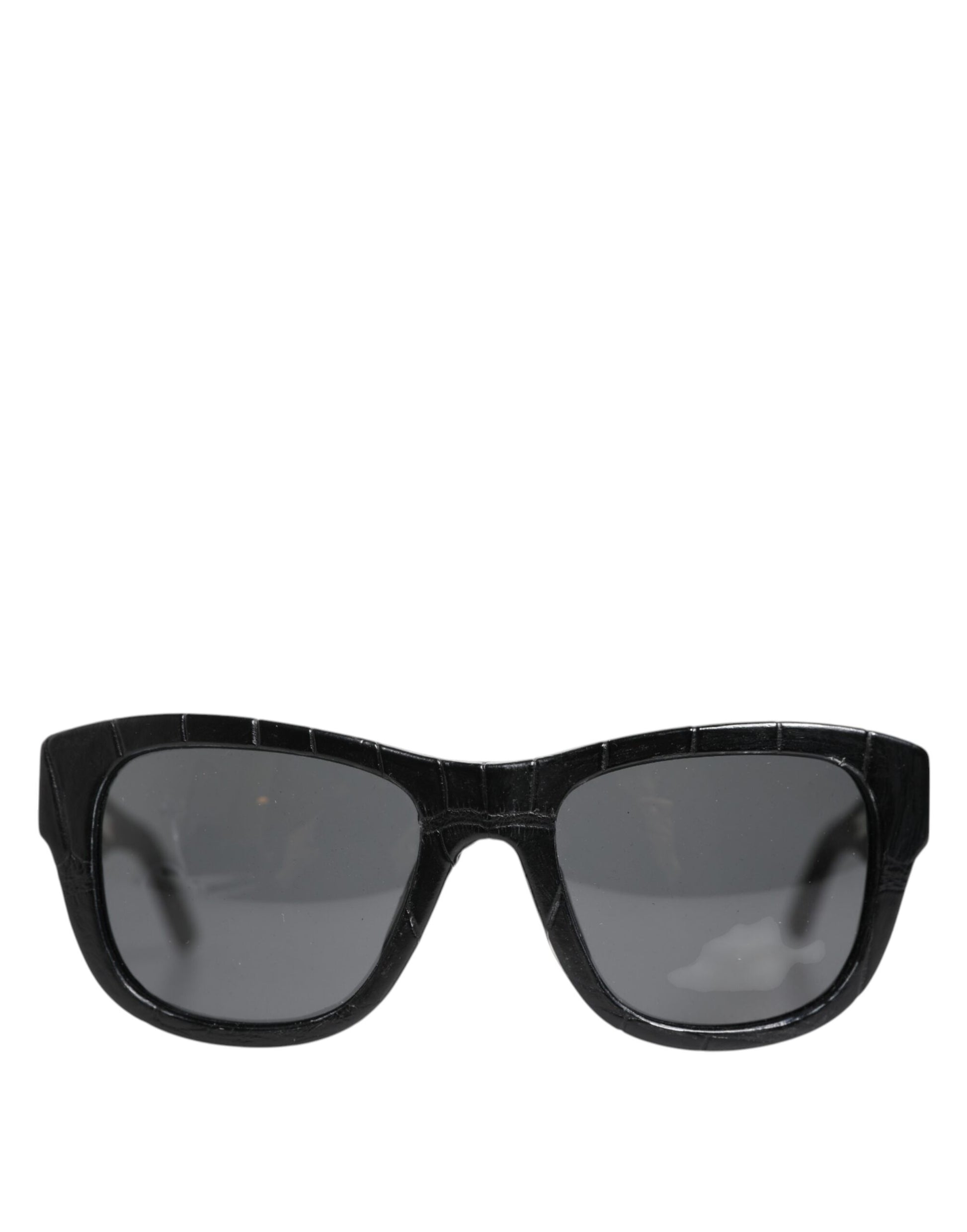 Dolce & Gabbana DG4177 Black Leather Frame Tinted Lens Sunglasses
