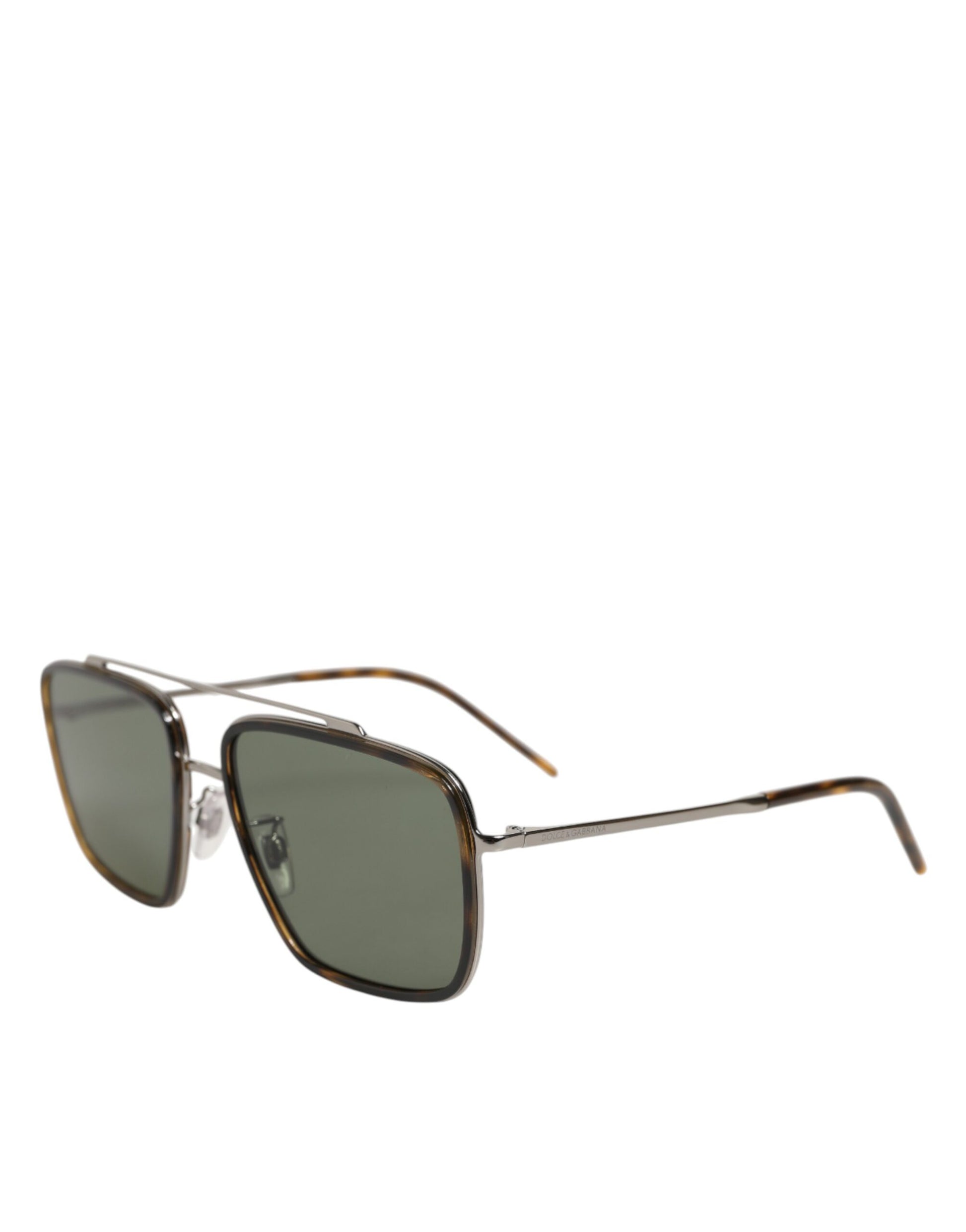 Dolce & Gabbana Silver Metal Frame Polarized Navigator Sunglasses