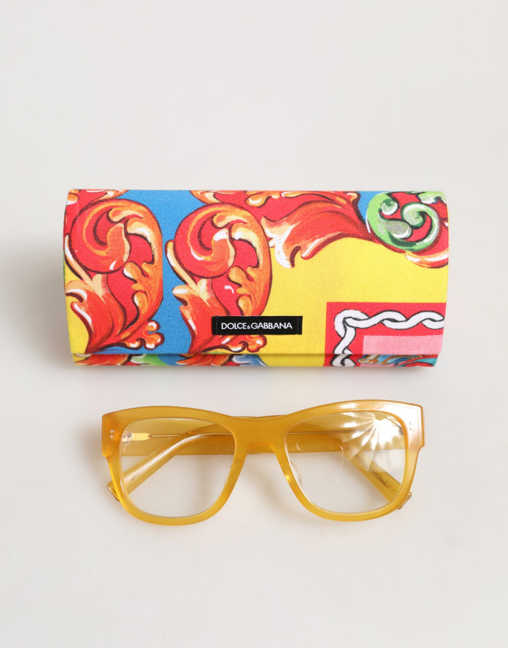 Dolce & Gabbana DG4338F Yellow Acetate Eccentric Sartorial Sunglasses