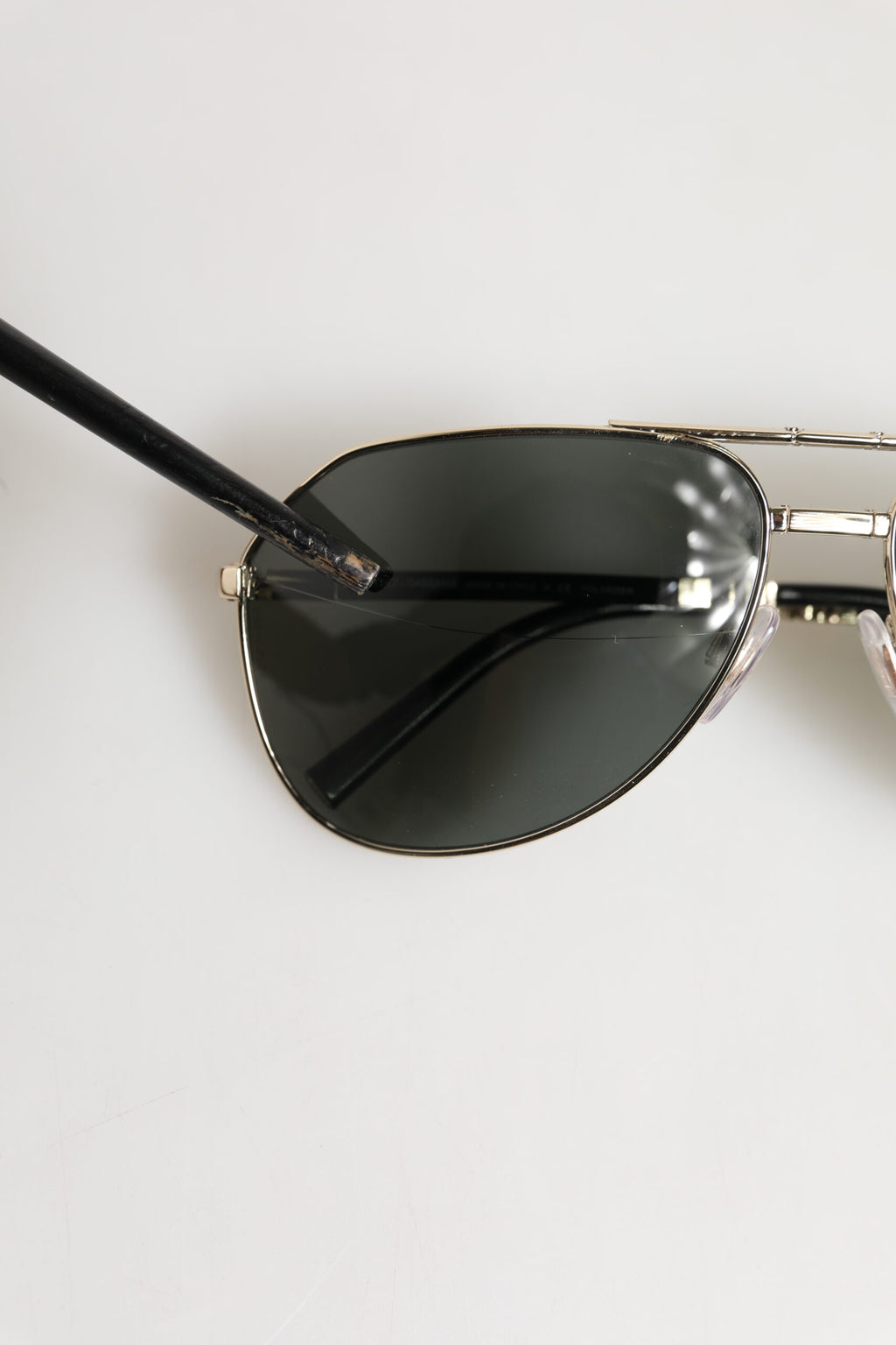 Dolce & Gabbana DG2106K Black Gold Plated Polarized MetalFrame Sunglasses