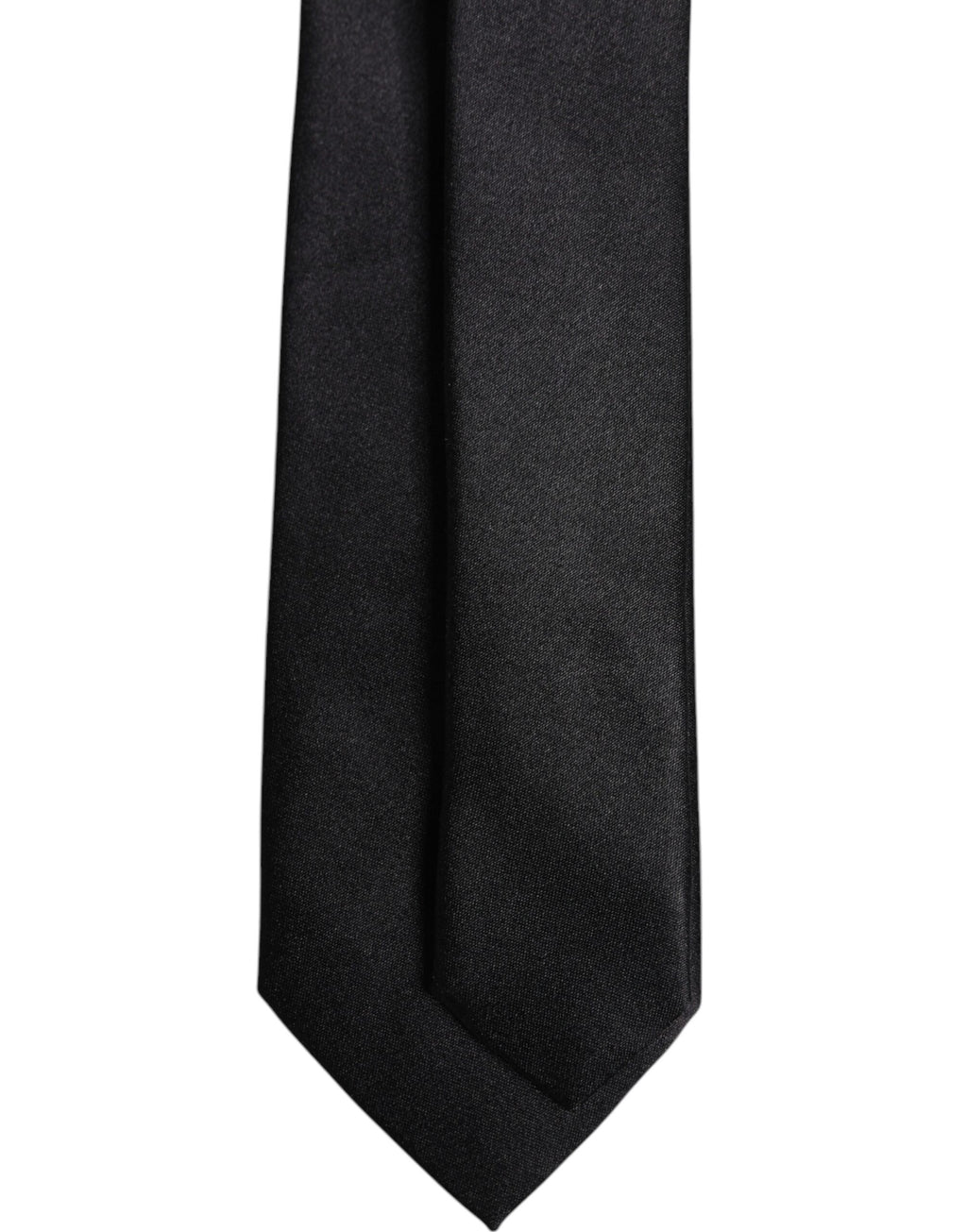 Dolce & Gabbana Men Black Solid Silk Adjustable Necktie Accessory Tie