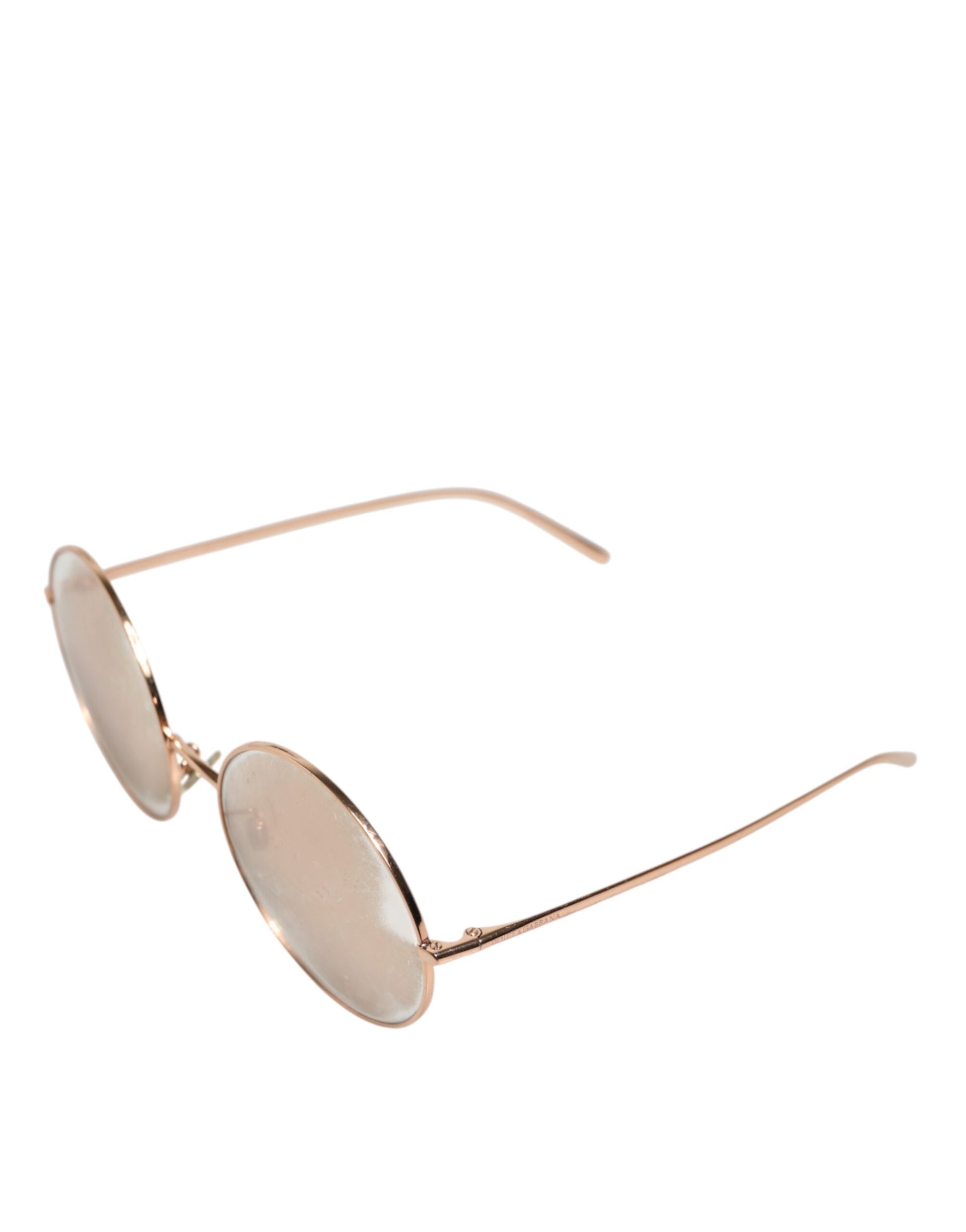 Dolce & Gabbana Rose Gold Plated Round Lenses Shades Eyewear Sunglasses