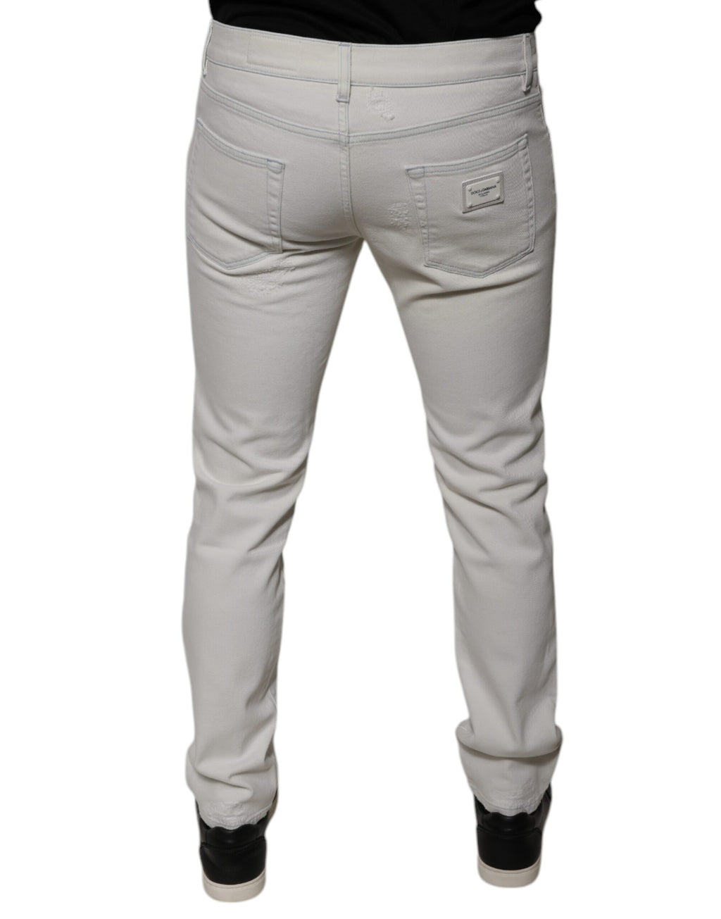 Dolce & Gabbana White Cotton Stretch Skinny Men Denim Jeans