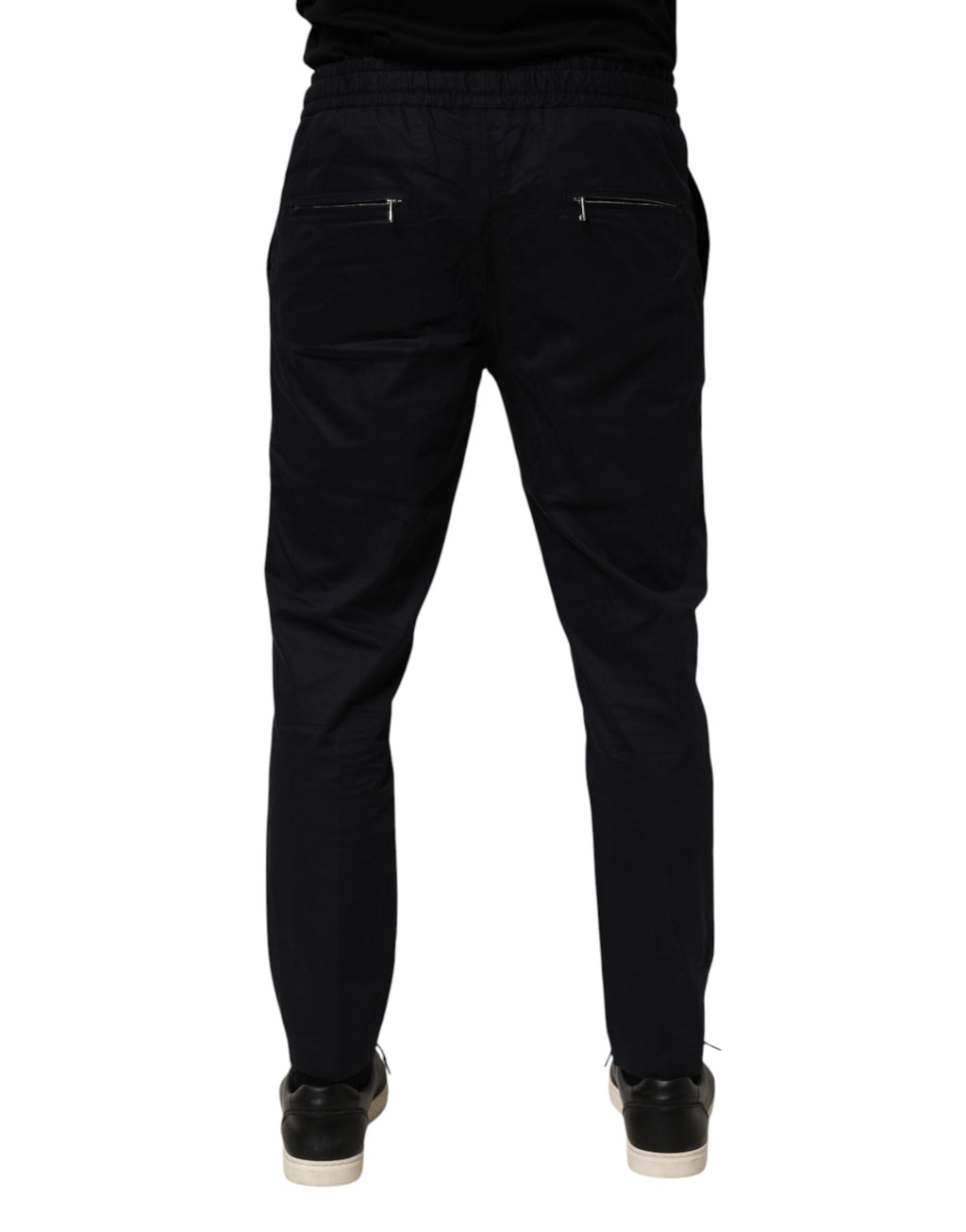 Dolce & Gabbana Black Mid Waist Drawstring Men Jogger Pants