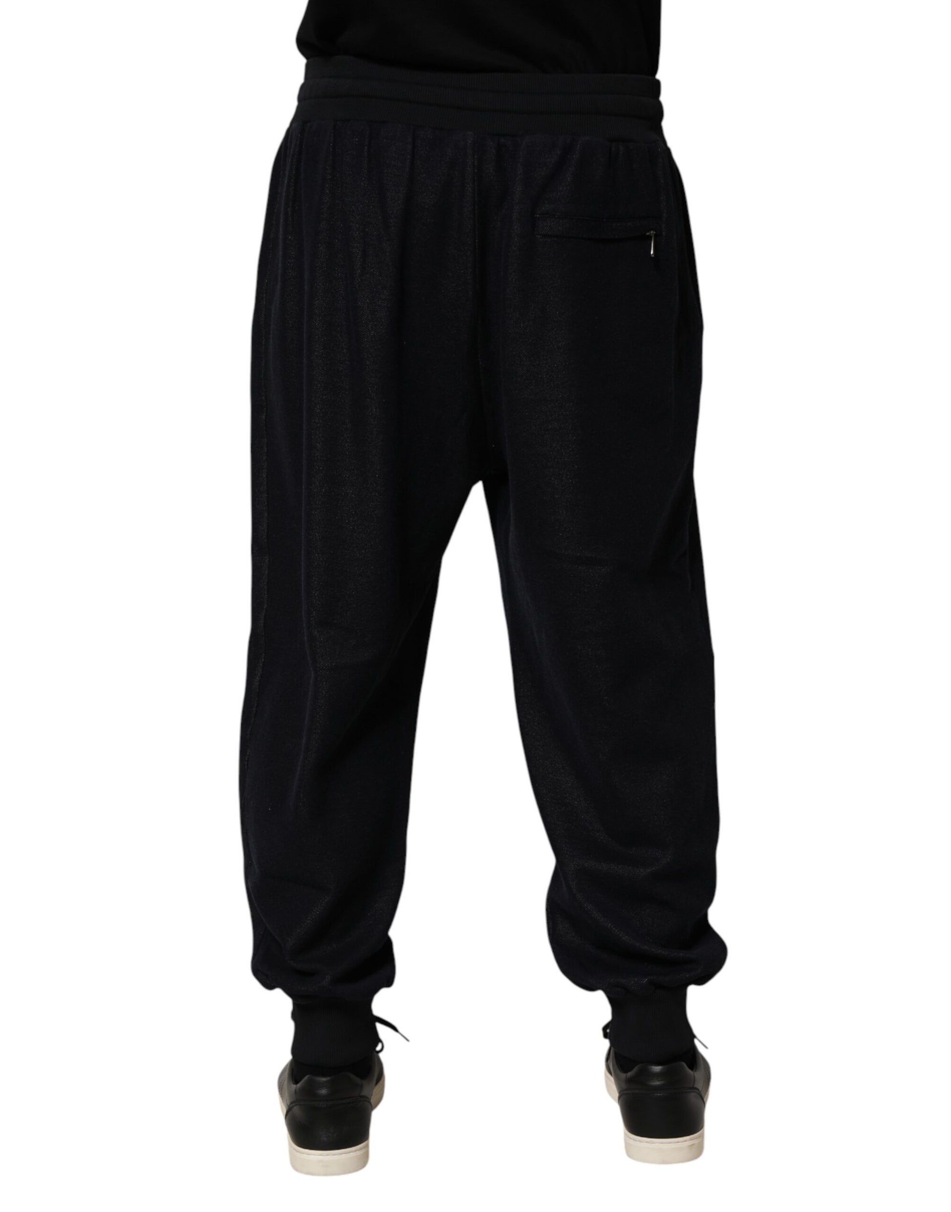 Dolce & Gabbana Black Cotton Blend Drawstring Jogger Jogger Pants