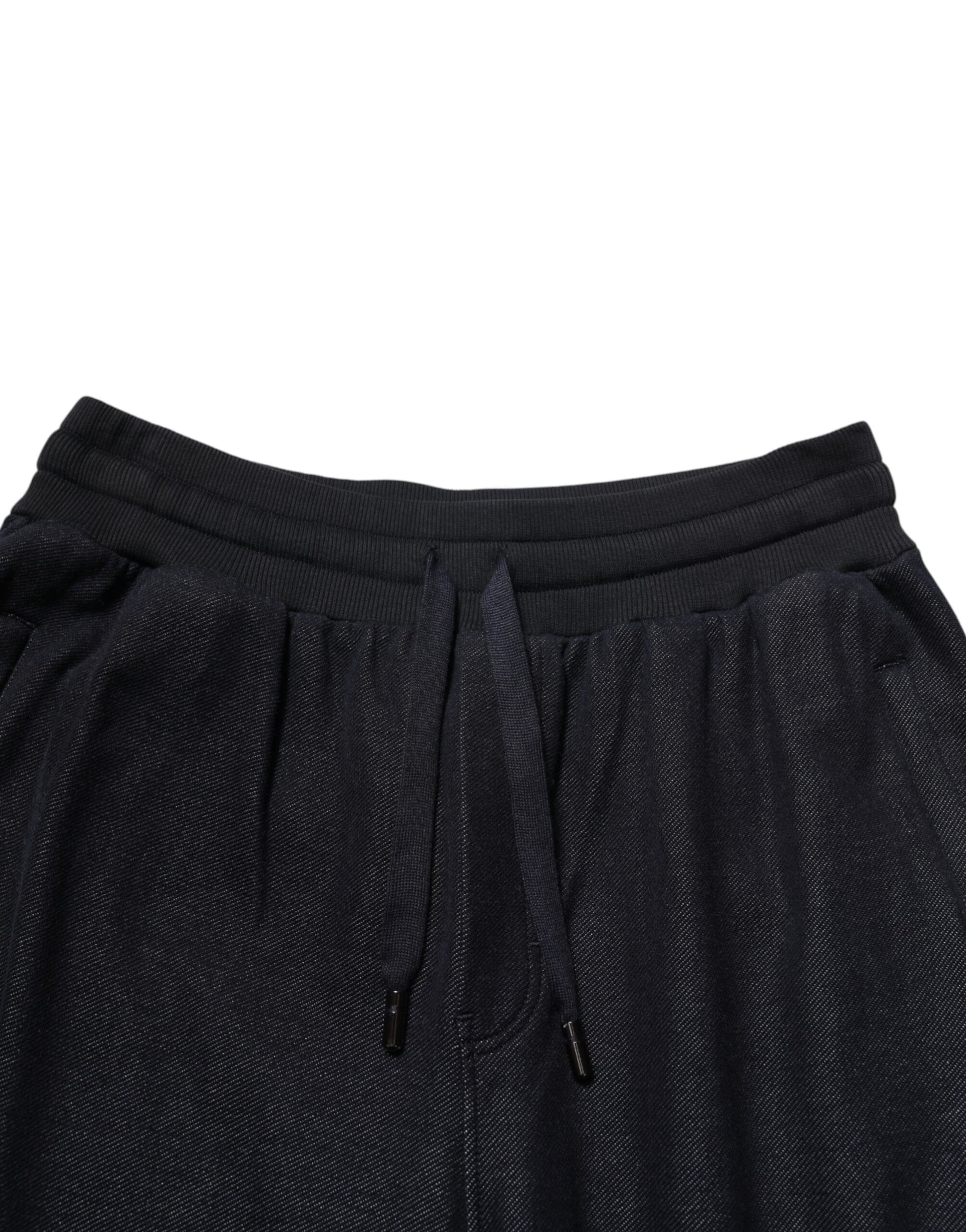 Dolce & Gabbana Black Cotton Blend Drawstring Jogger Jogger Pants