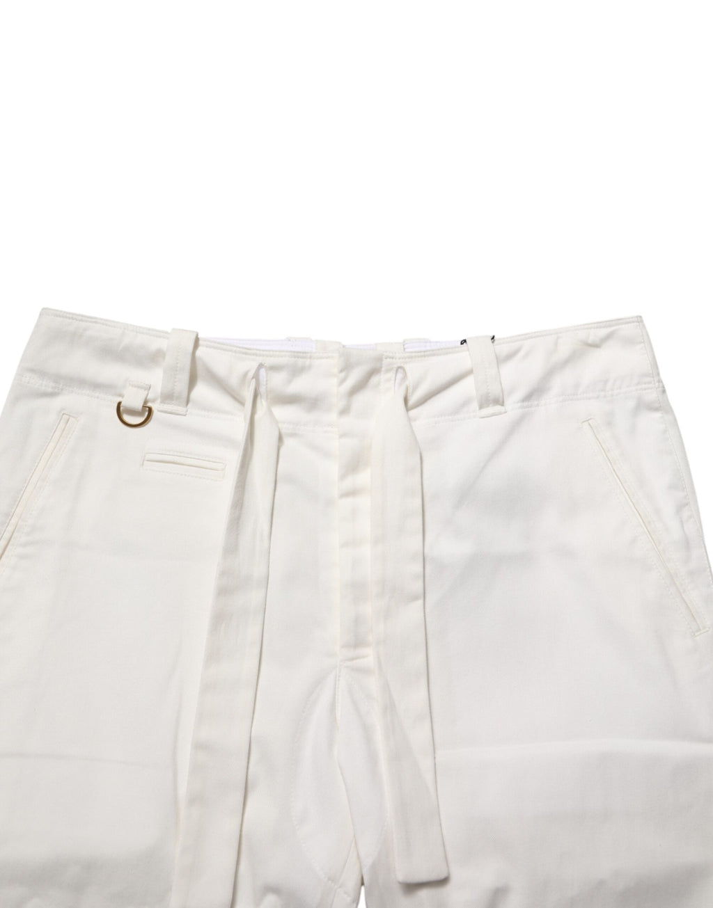 Dolce & Gabbana White Cotton Stretch Cropped Trouser Pants