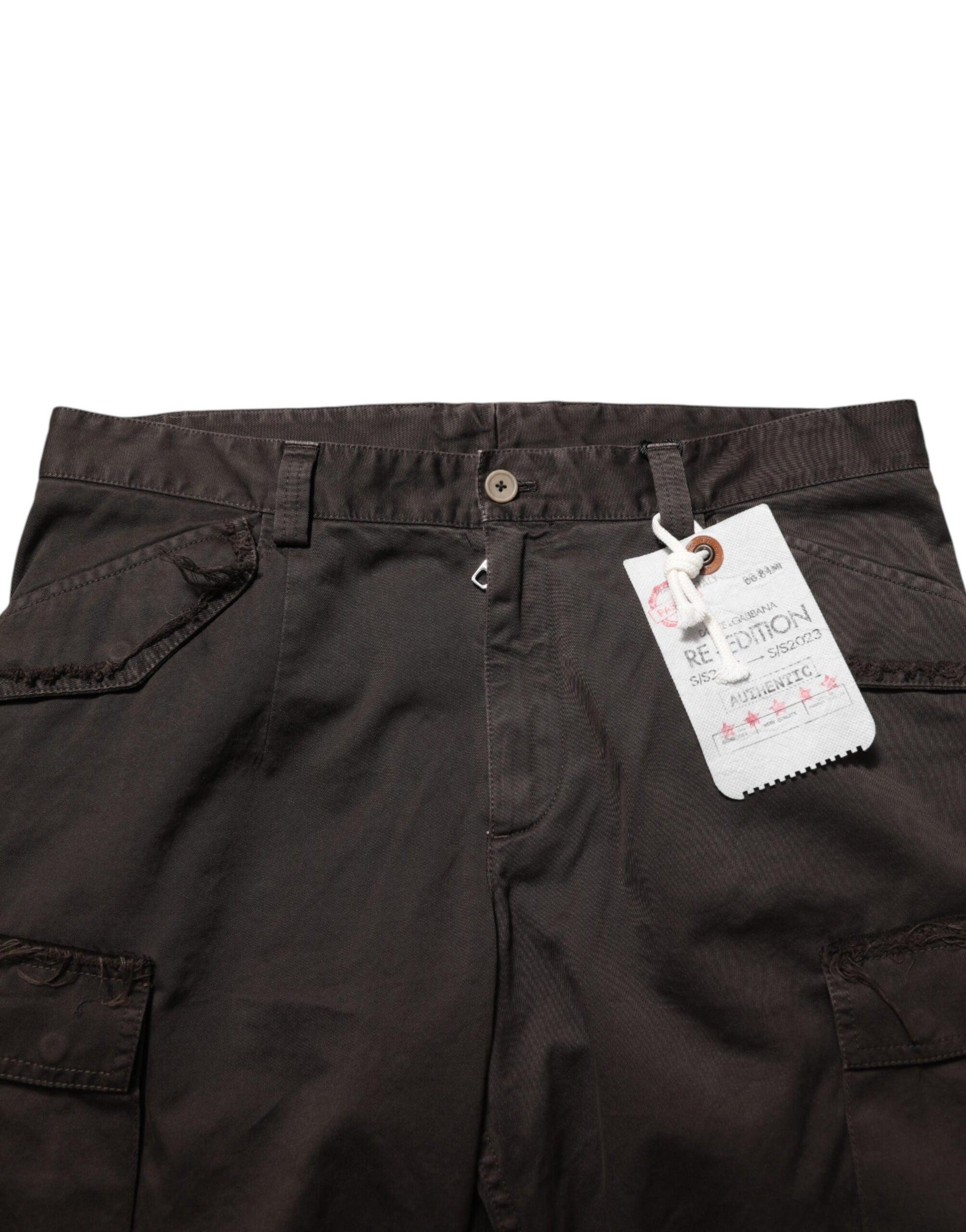 Dolce & Gabbana Brown Re- Edition Cotton Men Cargo Pants