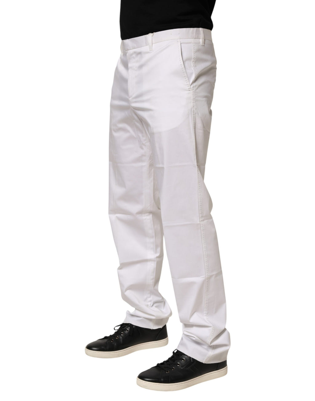 John Richmond White Cotton Stretch Dress Formal Men Trouser Pants