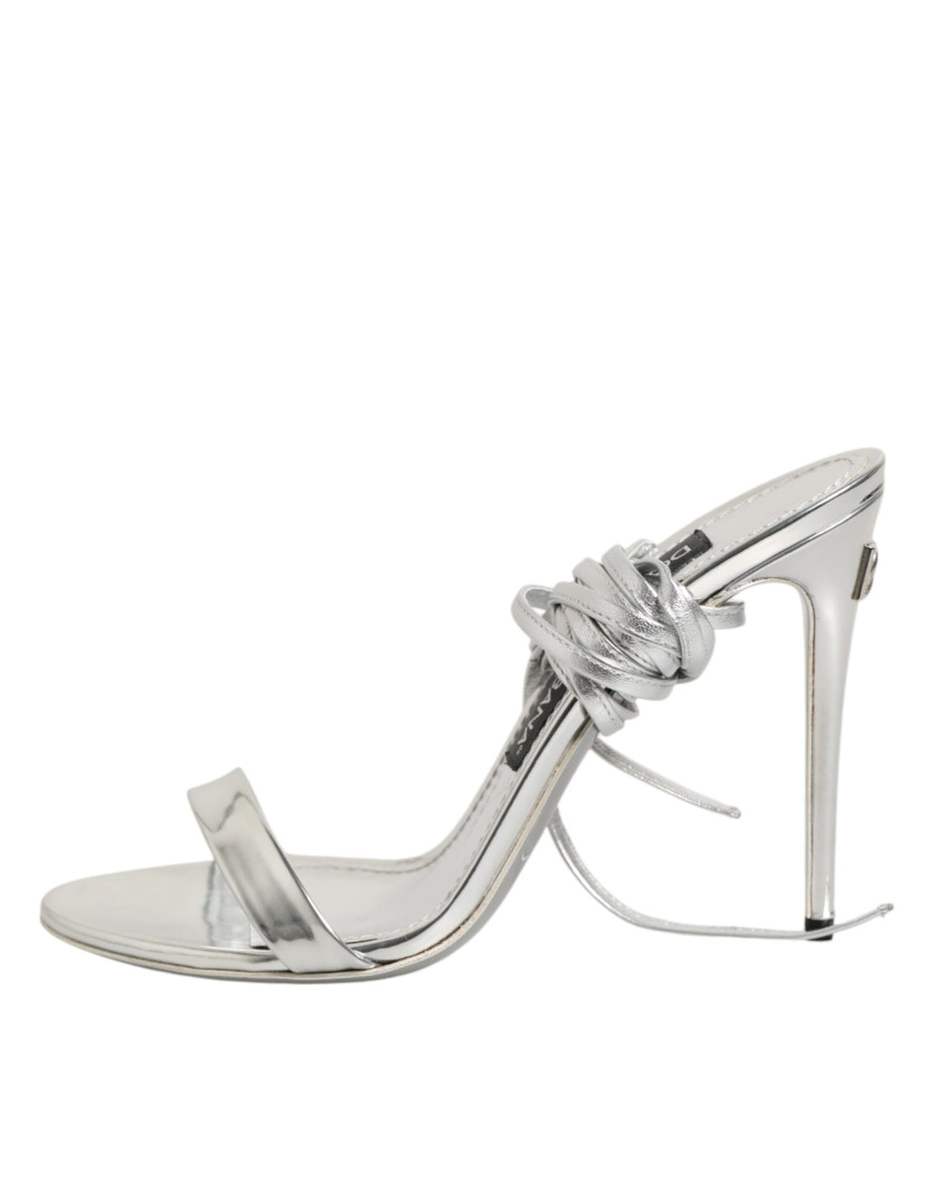 Dolce & Gabbana Silver Strappy High Heels Sandals Shoes