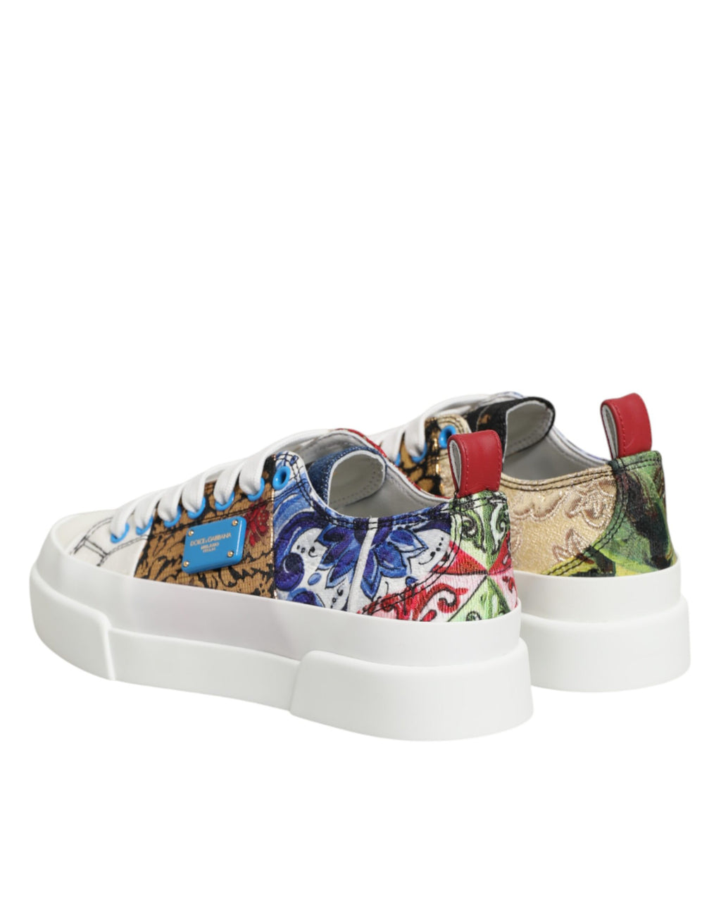 Dolce & Gabbana Multicolor Patchwork Low Top Sneakers Shoes