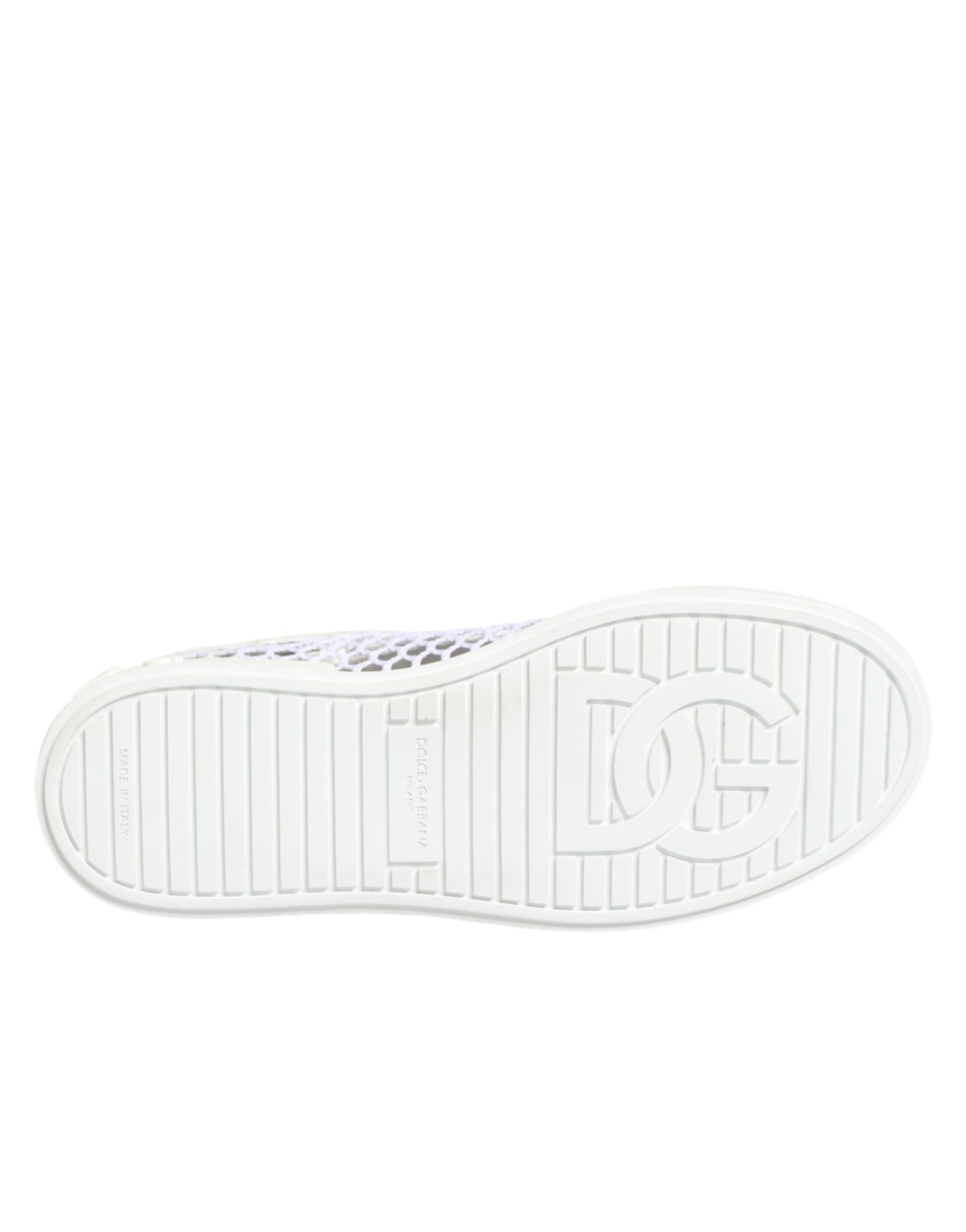 Dolce & Gabbana White Mesh Inserts Low Top Sneakers Shoes