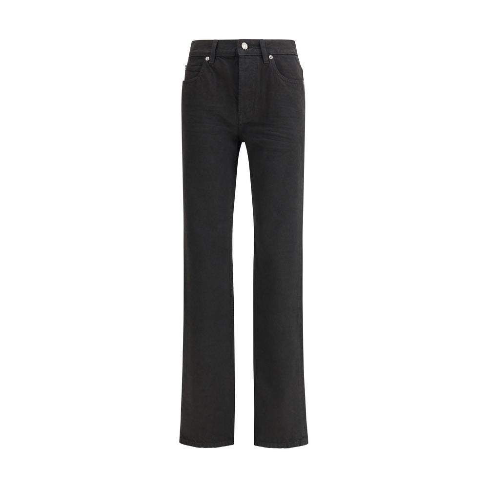 Saint Laurent Black Cotton Straight-Leg Jeans