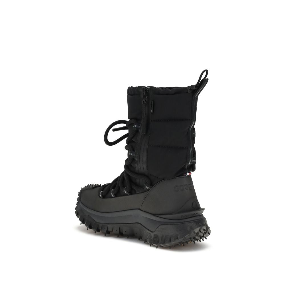 Moncler Black Polyamide Lace-Up Boots
