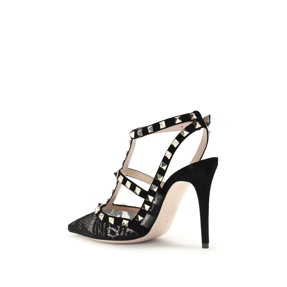 Valentino Garavani Black Fabric High Heel Pumps