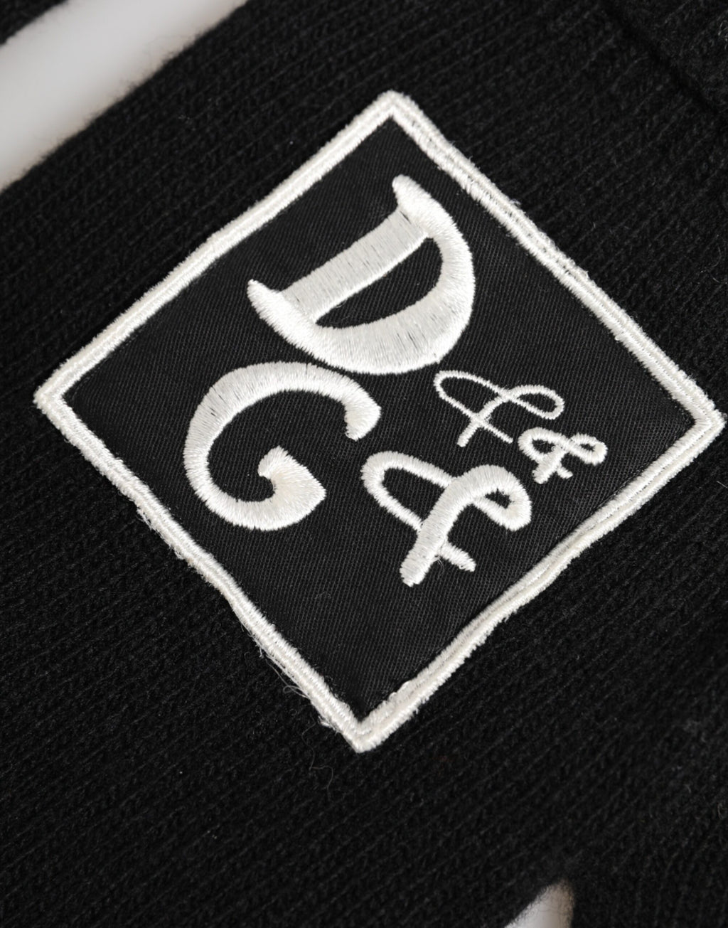 Dolce & Gabbana Black Virgin Wool Knit Hands Mitten Men Gloves