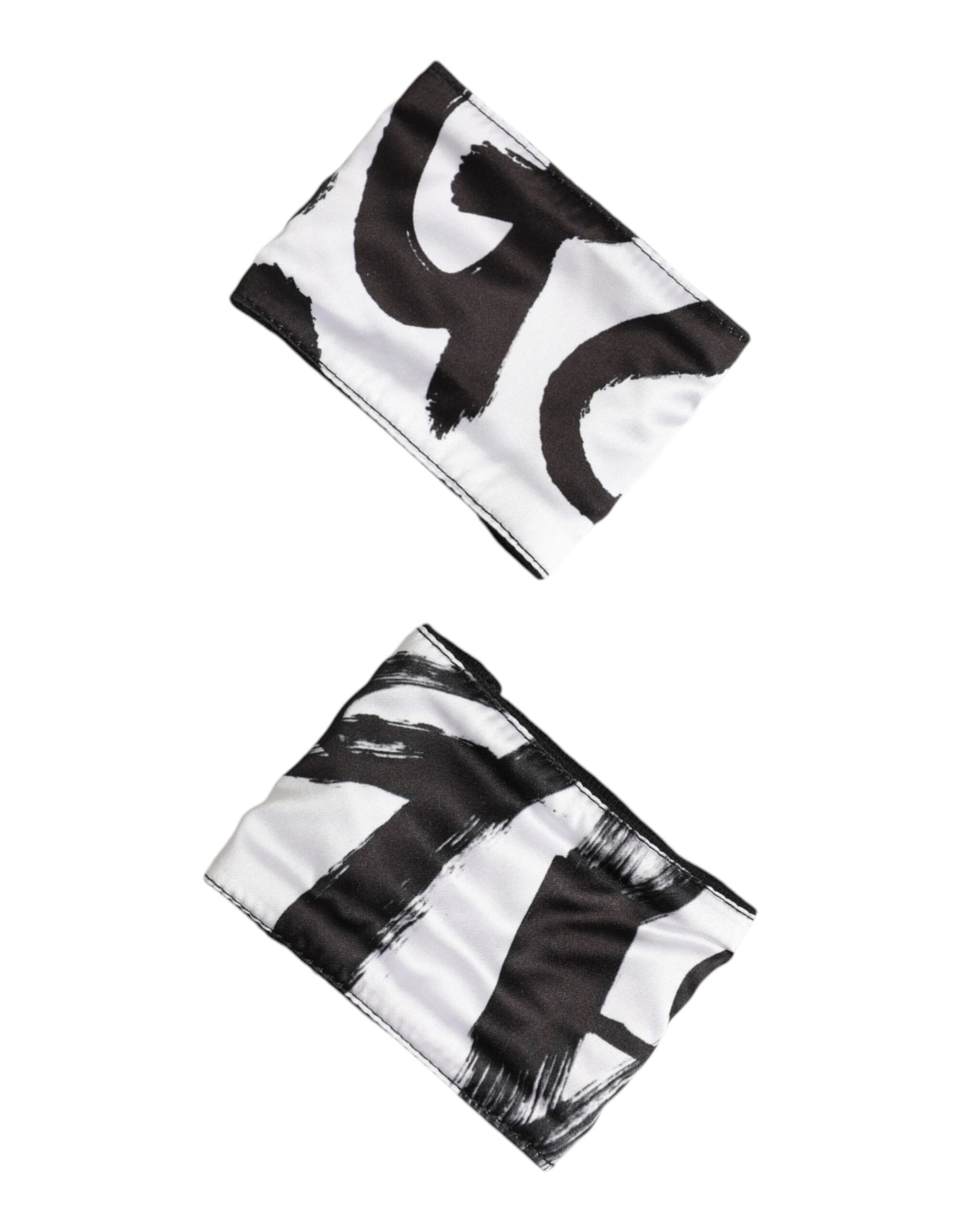 Dolce & Gabbana Black White DG Logo Silk 1 Pair Wristband