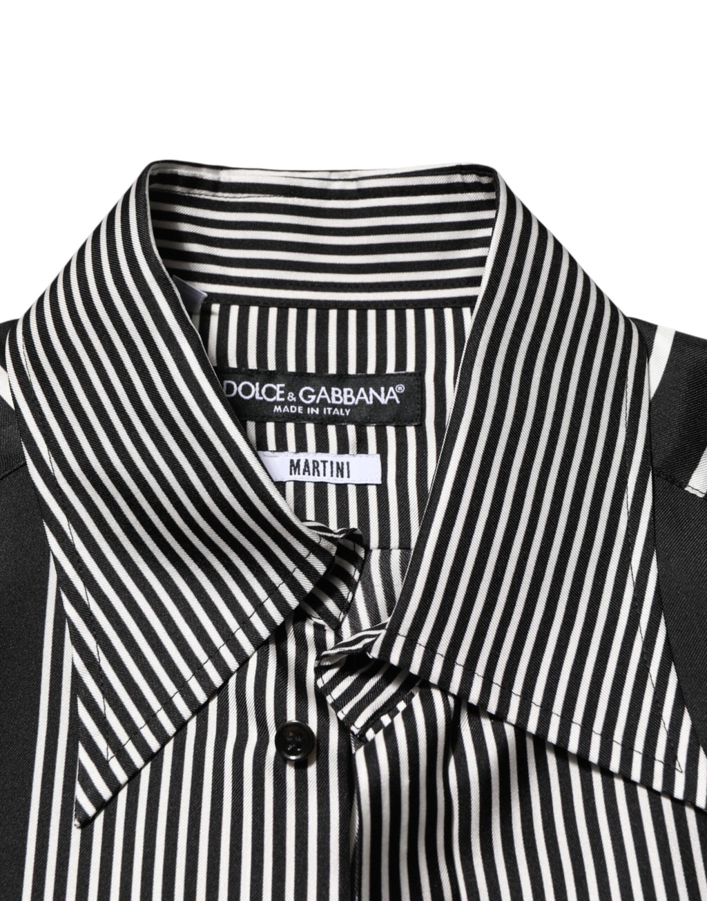 Dolce & Gabbana Black White Stripes Men MARTINI Dress Shirt