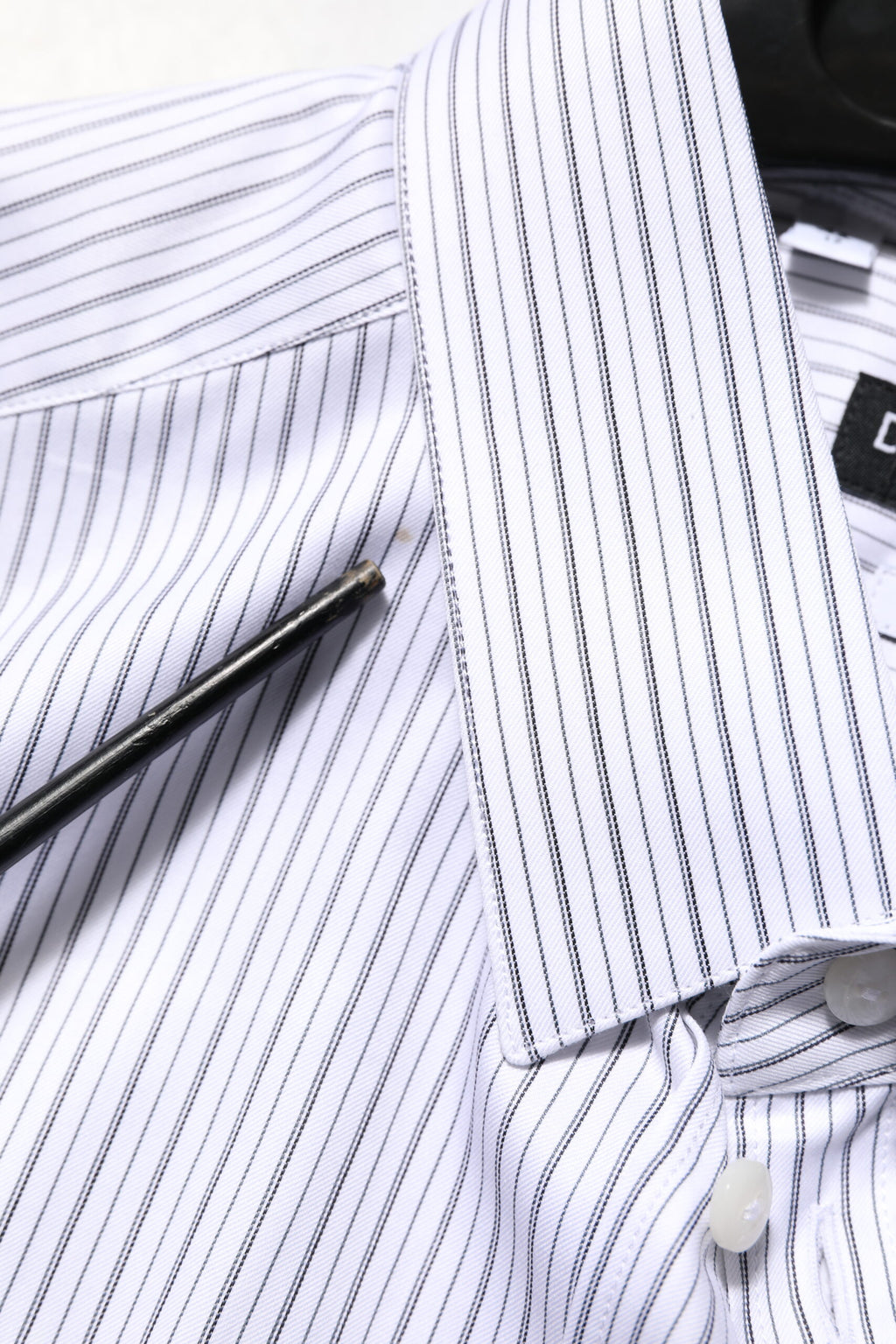 Dolce & Gabbana White Stripes Cotton Men GOLD Dress Shirt