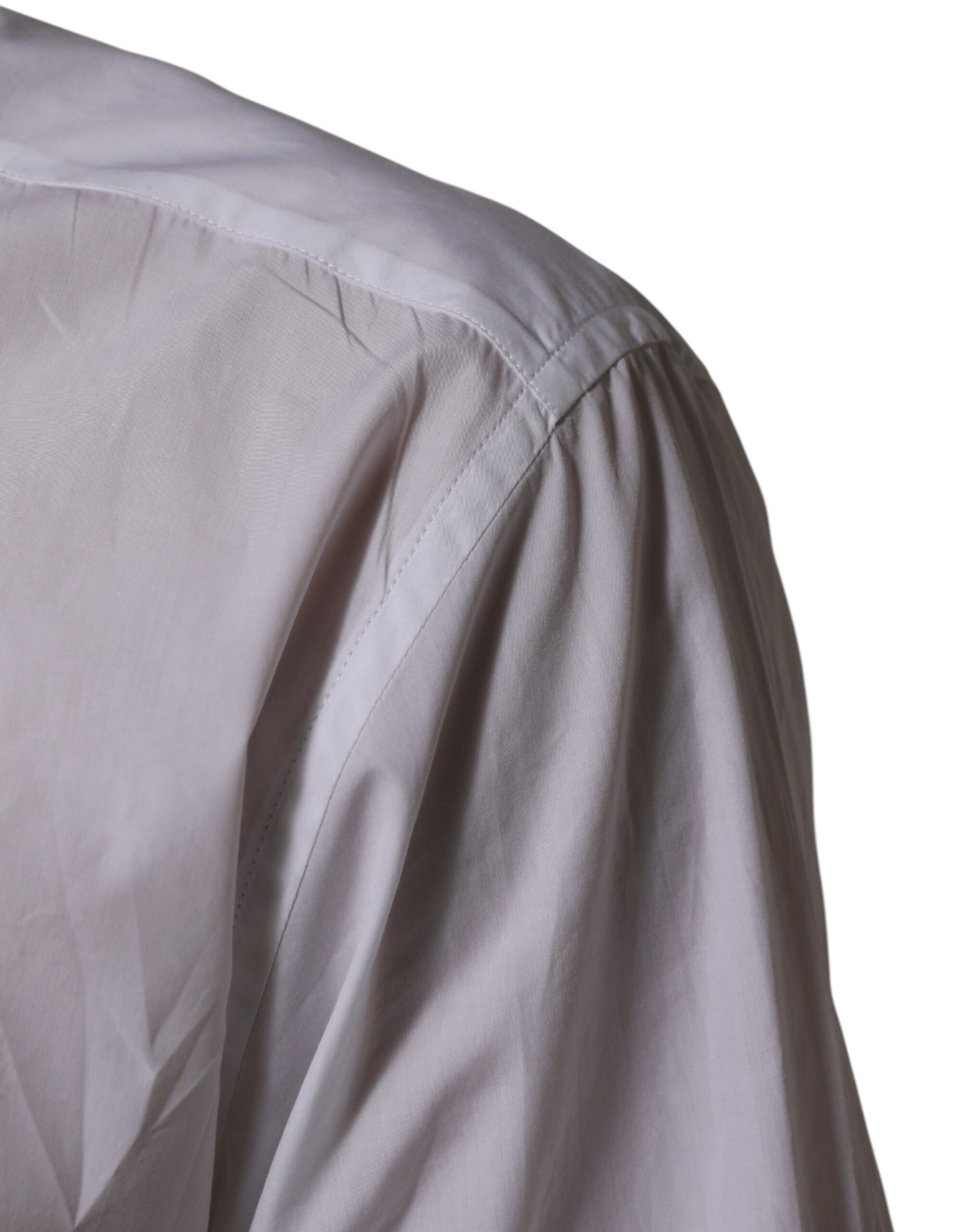 Dolce & Gabbana White Cotton Collared Men MARTINI Dress Shirt