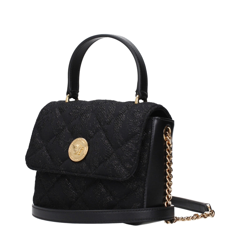 Versace Black Fabric Handbag