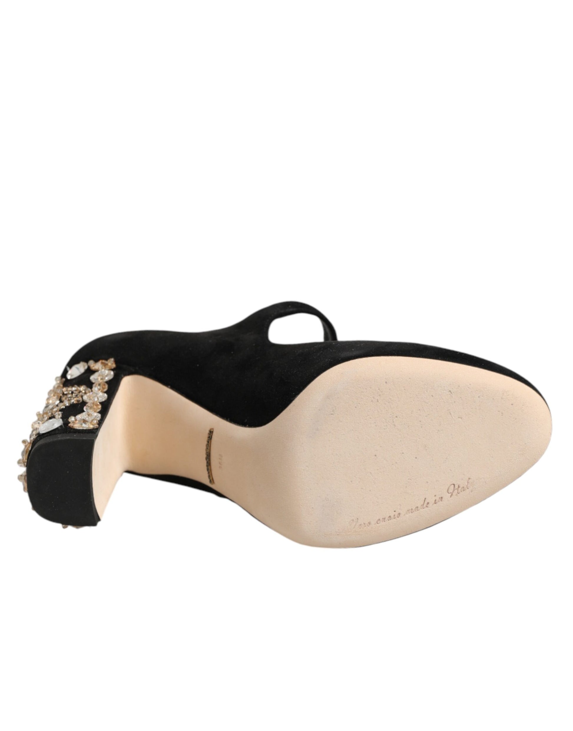 Dolce & Gabbana Black Embellsihed High Heels MARY JANES Shoes