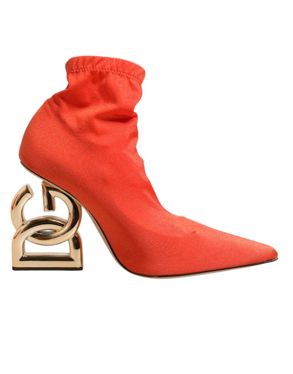 Dolce & Gabbana Orange DG Logo Heels Ankle Boots Shoes
