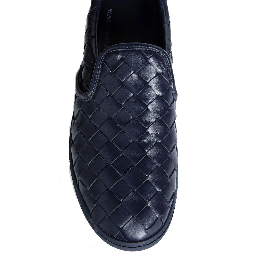 Bottega Veneta Blue Calfskin Low Top Sneakers