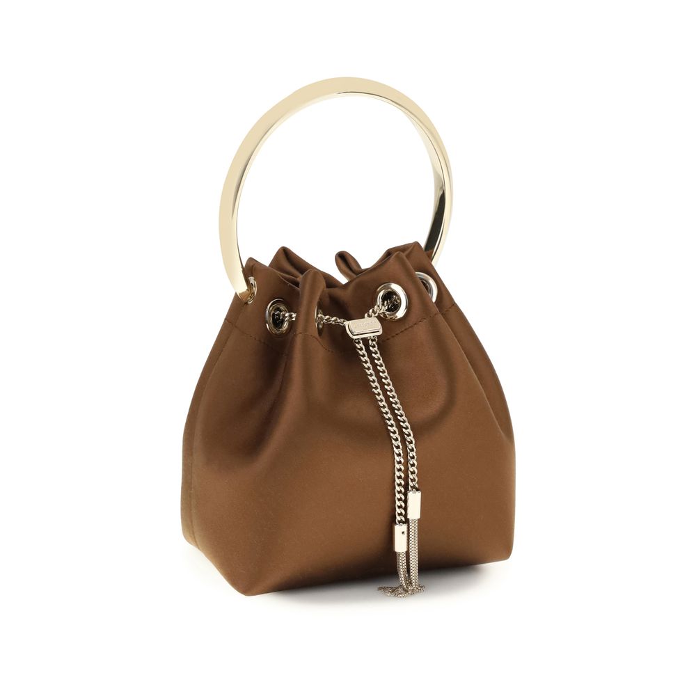Jimmy Choo Brown Silk Backet Bag