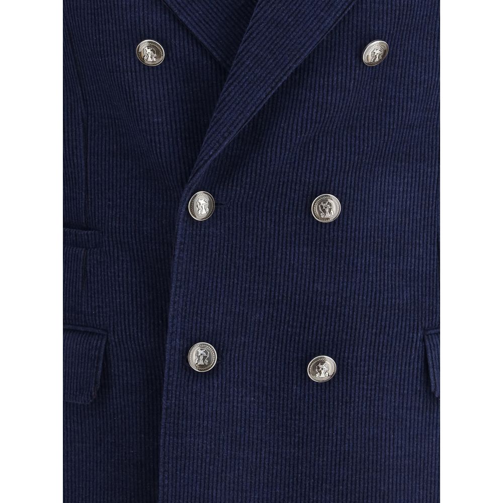 Brunello Cucinelli Blue Wool Coat