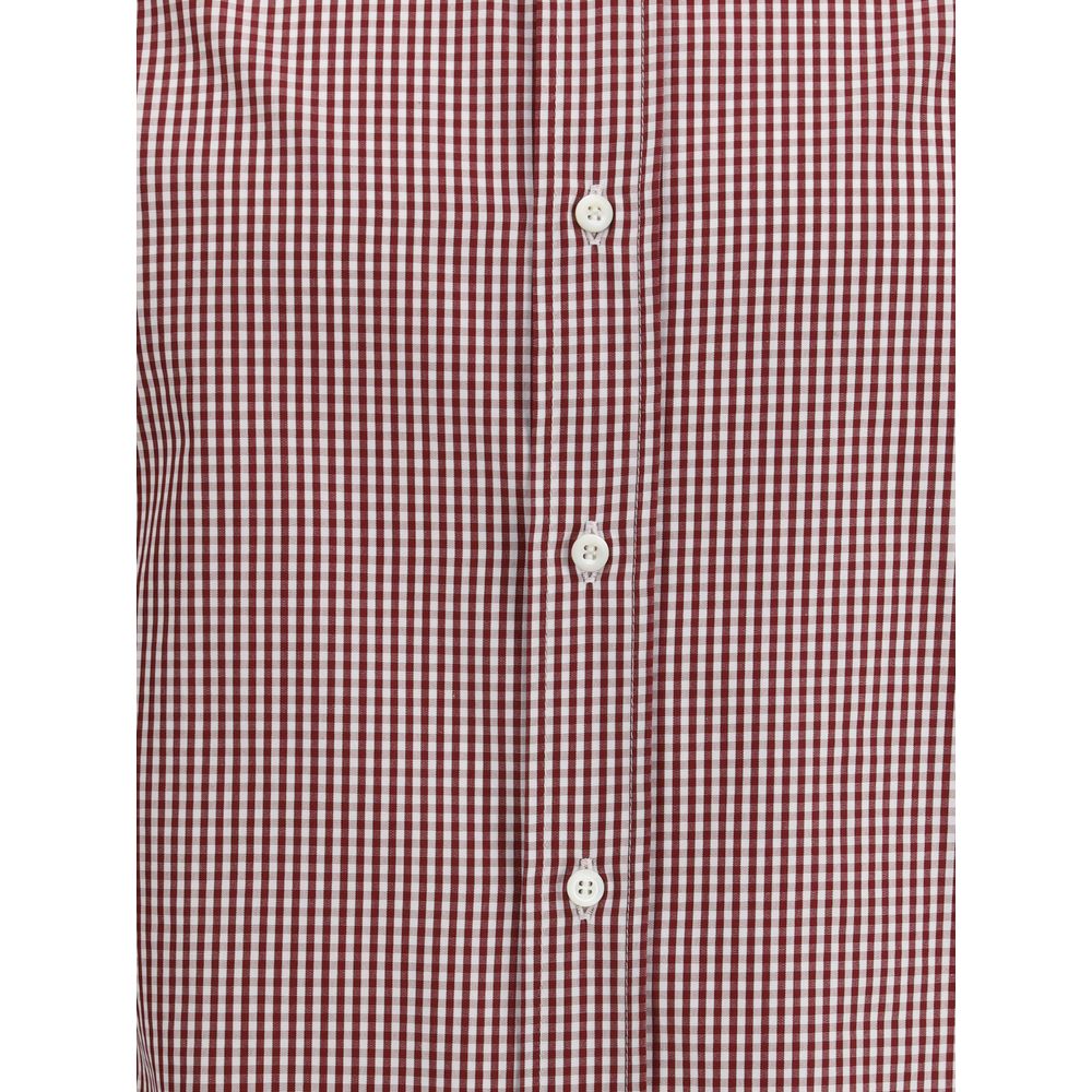 Brunello Cucinelli Red Cotton Pattern Shirt