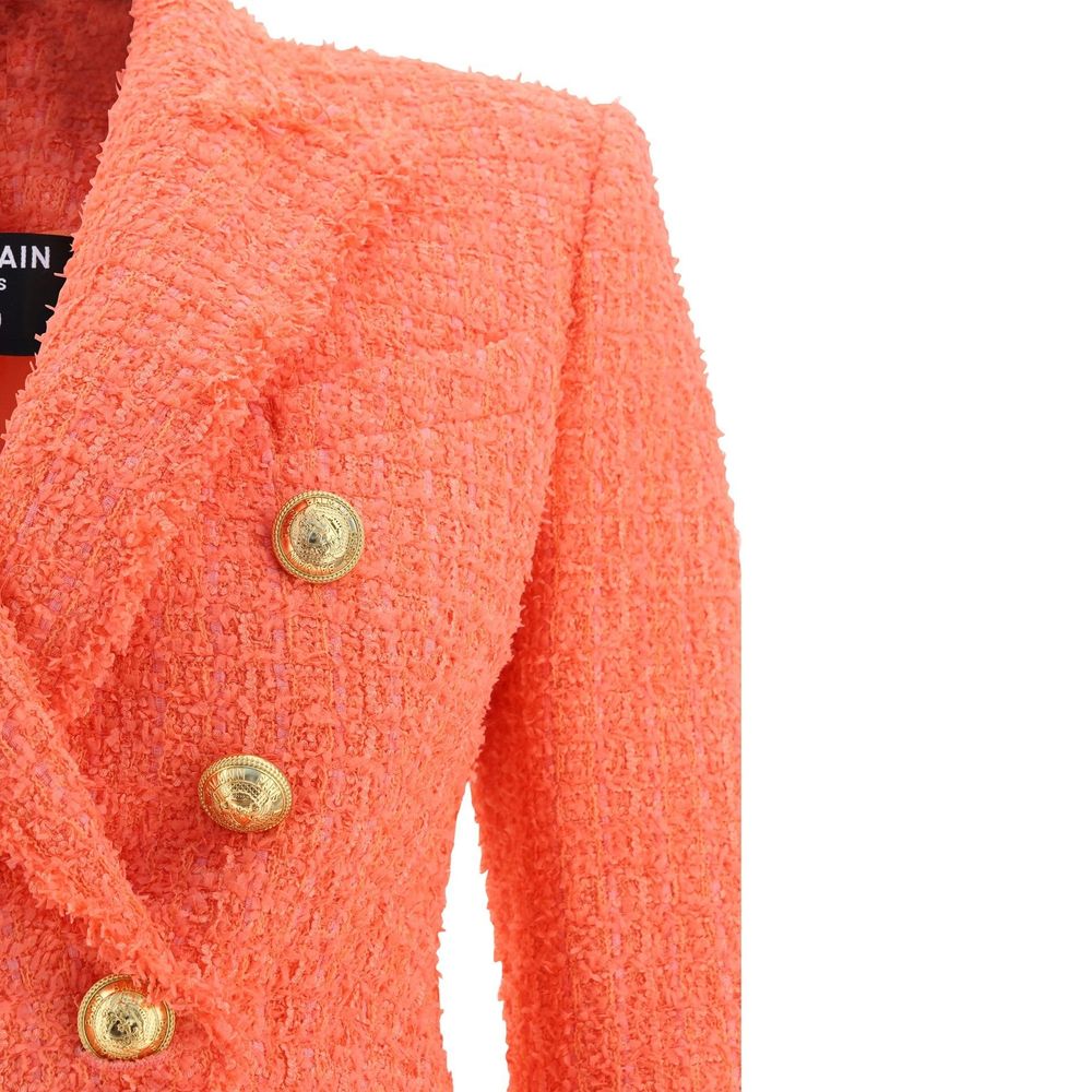 Balmain Orange Cotton Blazer