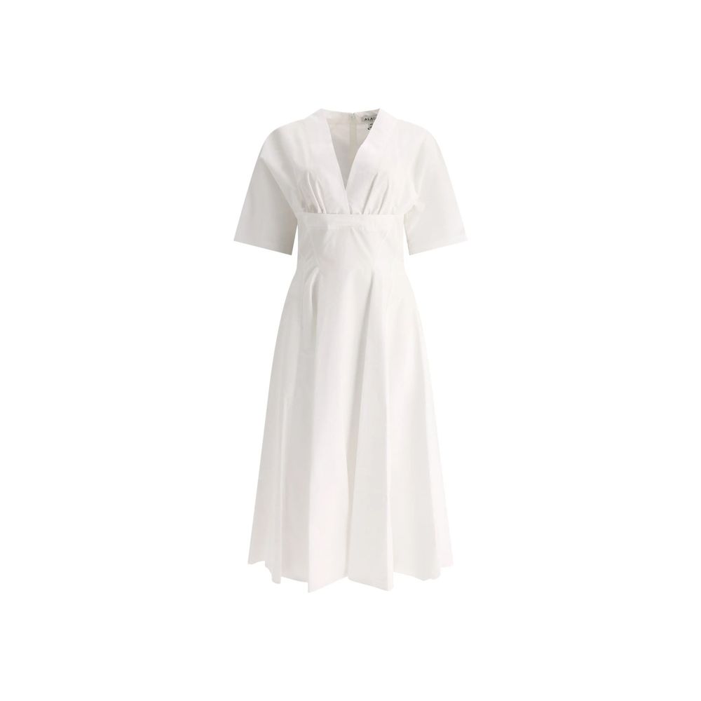 Alaïa White Cotton Casual Dress