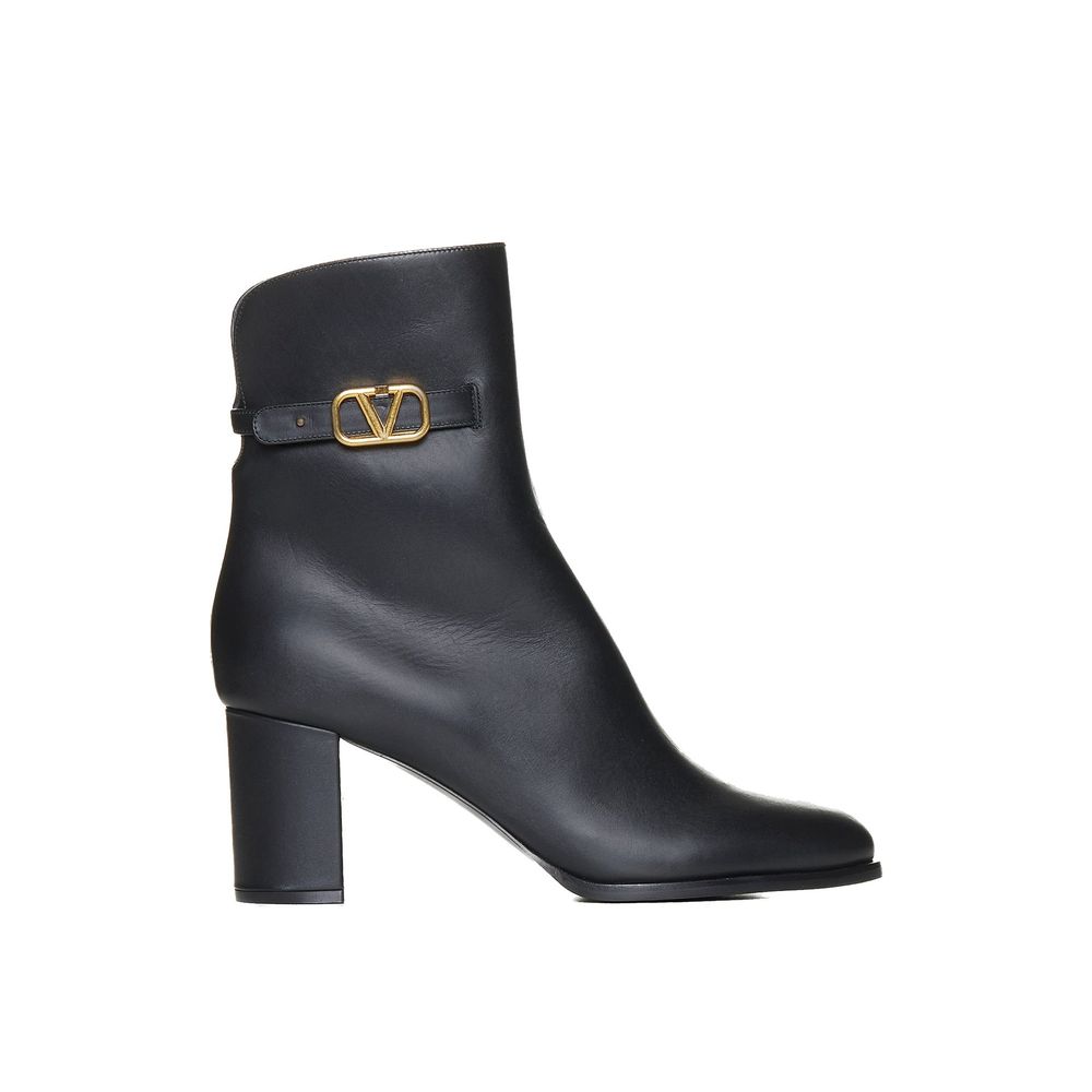 Valentino Garavani Black Calfskin Ankle Boots