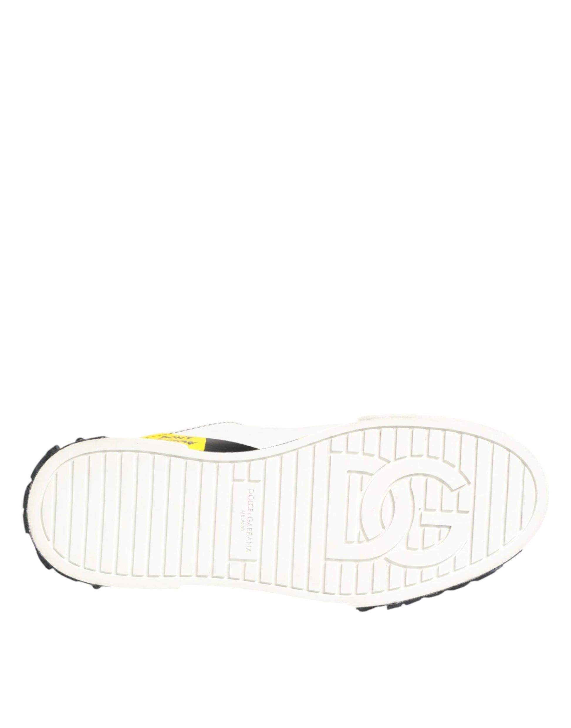 Dolce & Gabbana Multicolor Leather Graffiti Low Top Sneakers Shoes