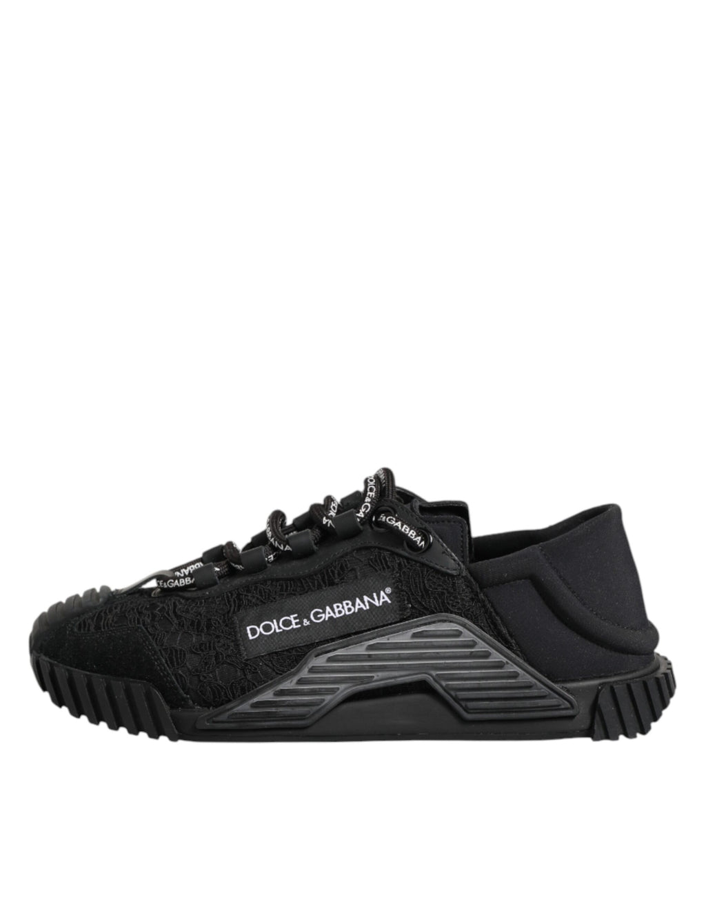 Dolce & Gabbana Black Logo Lace Low Top NS1 Sneakers Shoes