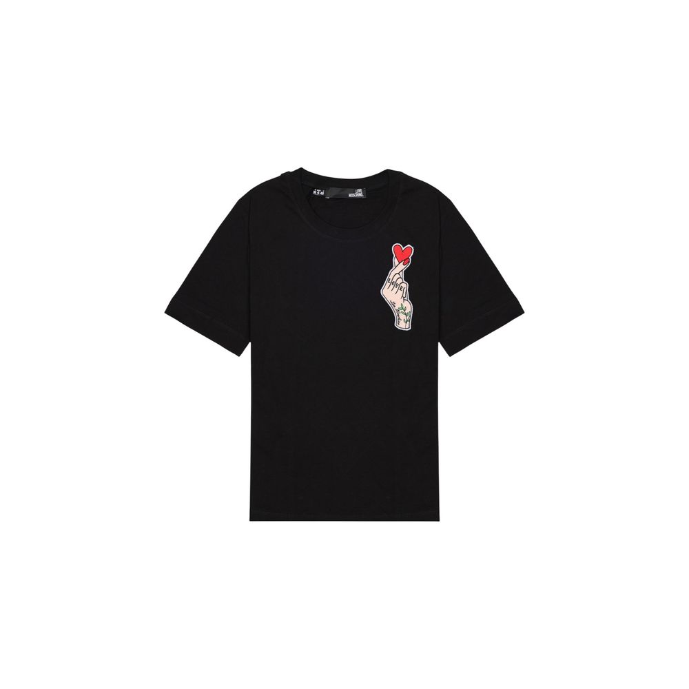 Love Moschino Black Cotton T-Shirt