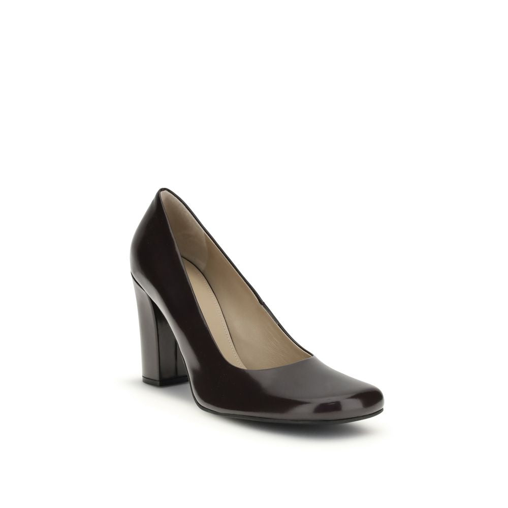 The Row Brown Calf Leather Bos Taurus Platform Pumps