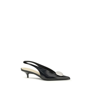 Proenza Schouler Black Calf Leather Bos Taurus Mid Heel Pumps
