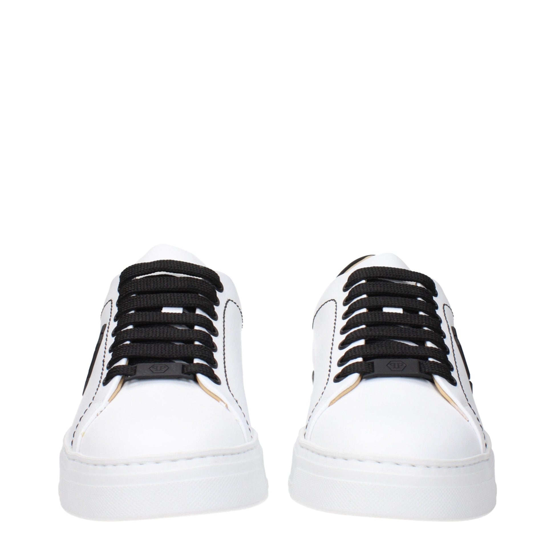 Philipp Plein White Leather Low Top Sneakers